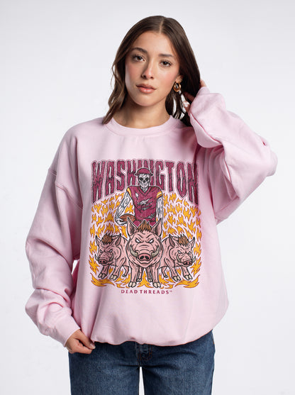 WASHINGTON FOOTBALL v1 CREWNECK SWEATSHIRT - PINK