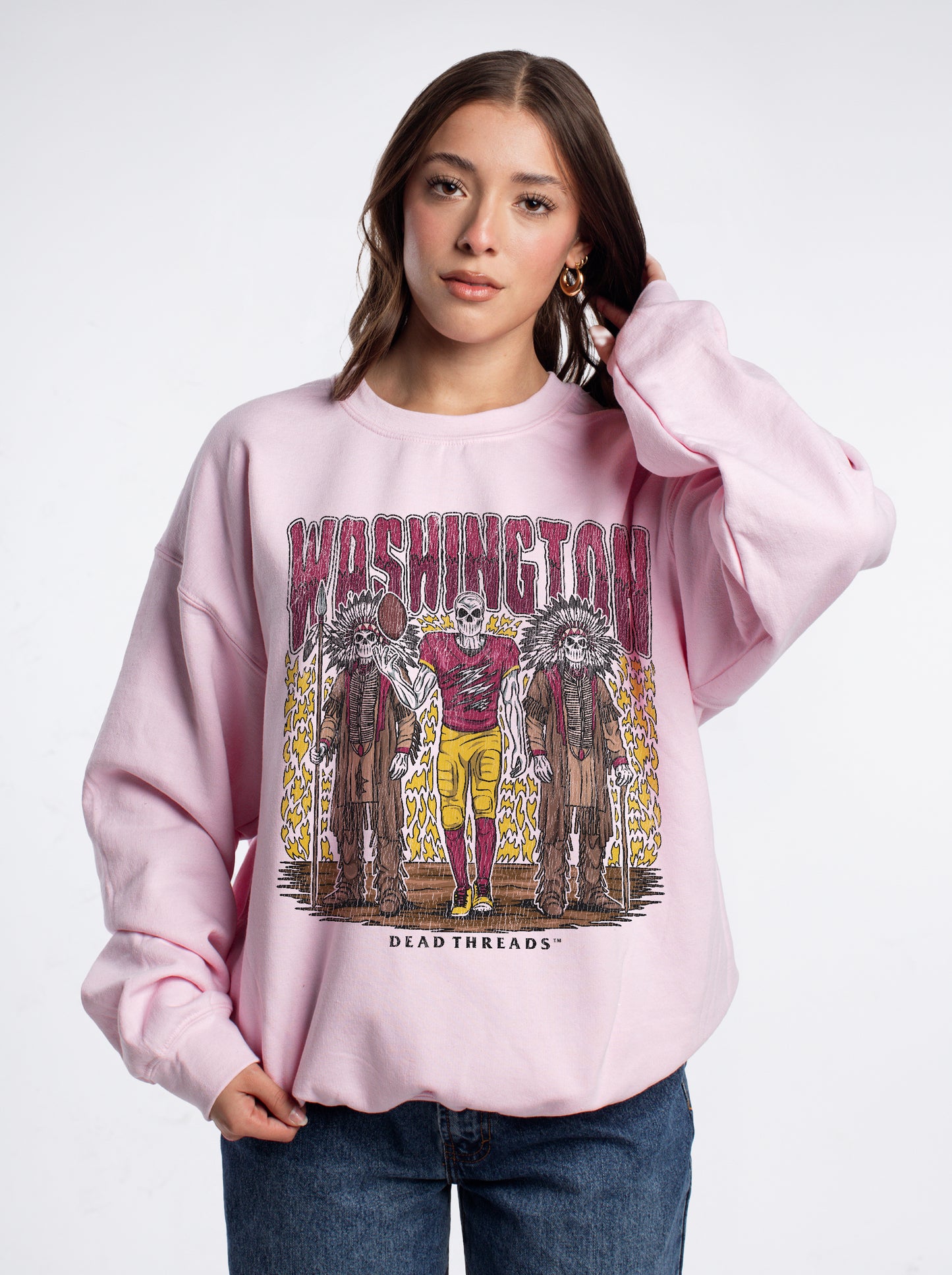 WASHINGTON FOOTBALL v2 CREWNECK SWEATSHIRT - PINK