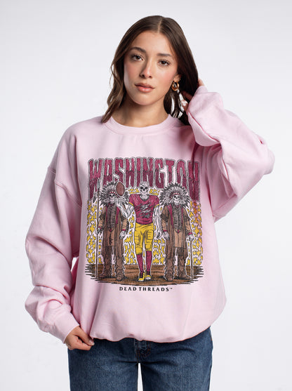 WASHINGTON FOOTBALL v2 CREWNECK SWEATSHIRT - PINK