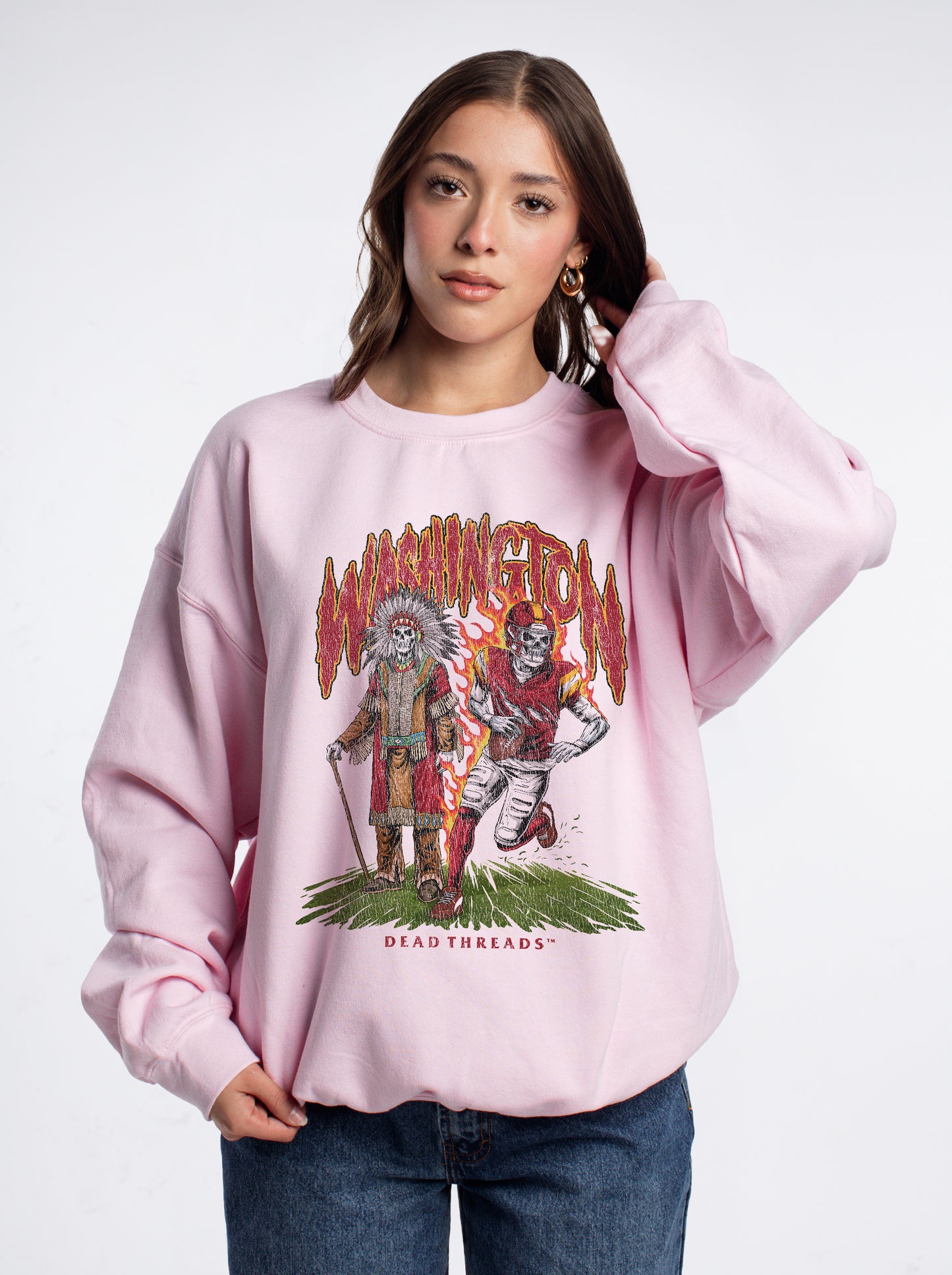 WASHINGTON FOOTBALL v3 CREWNECK SWEATSHIRT - PINK