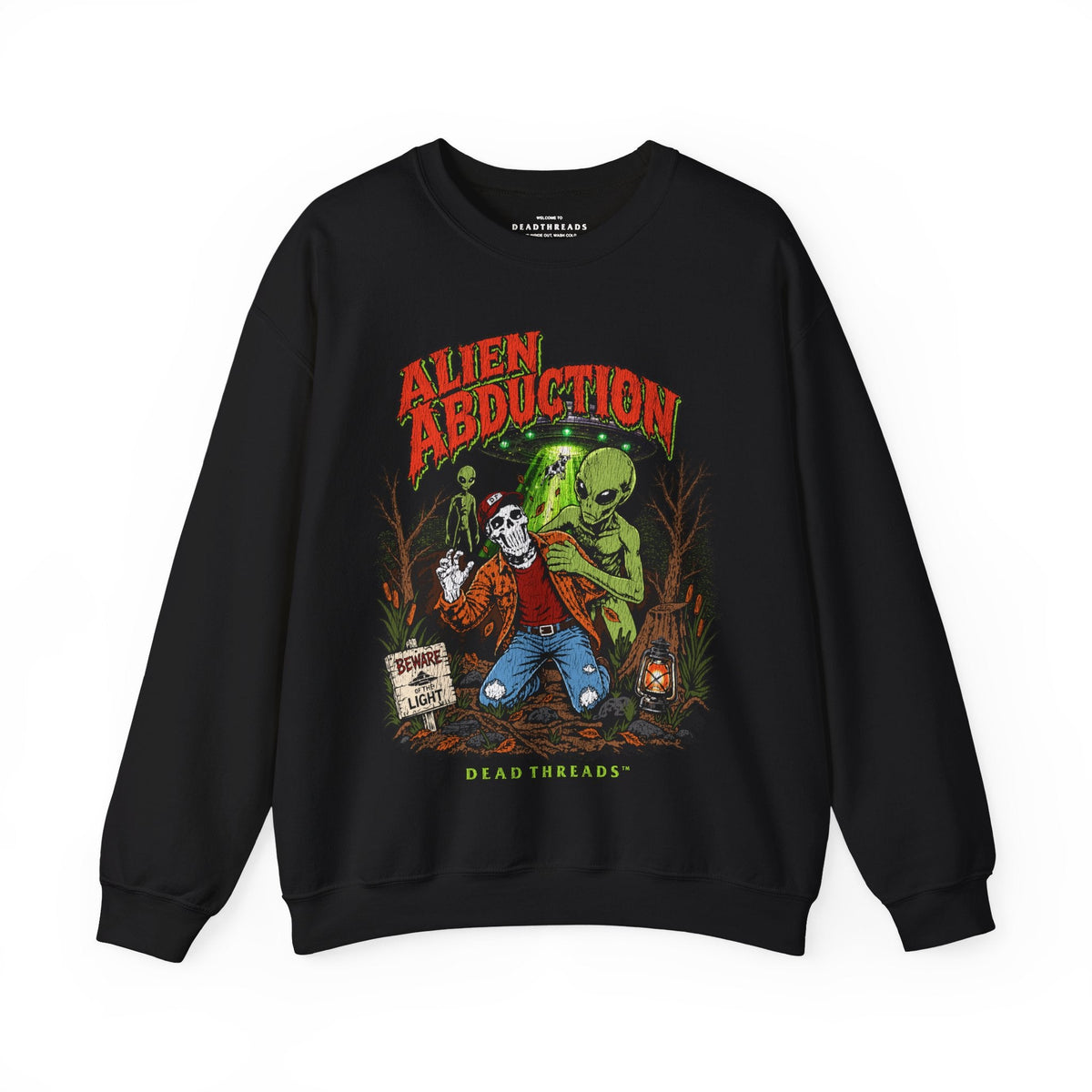 ALIEN ABDUCTION CREWNECK SWEATSHIRT - Halloween Limited Drop – Sweatshirt – Dead Threads Apparel