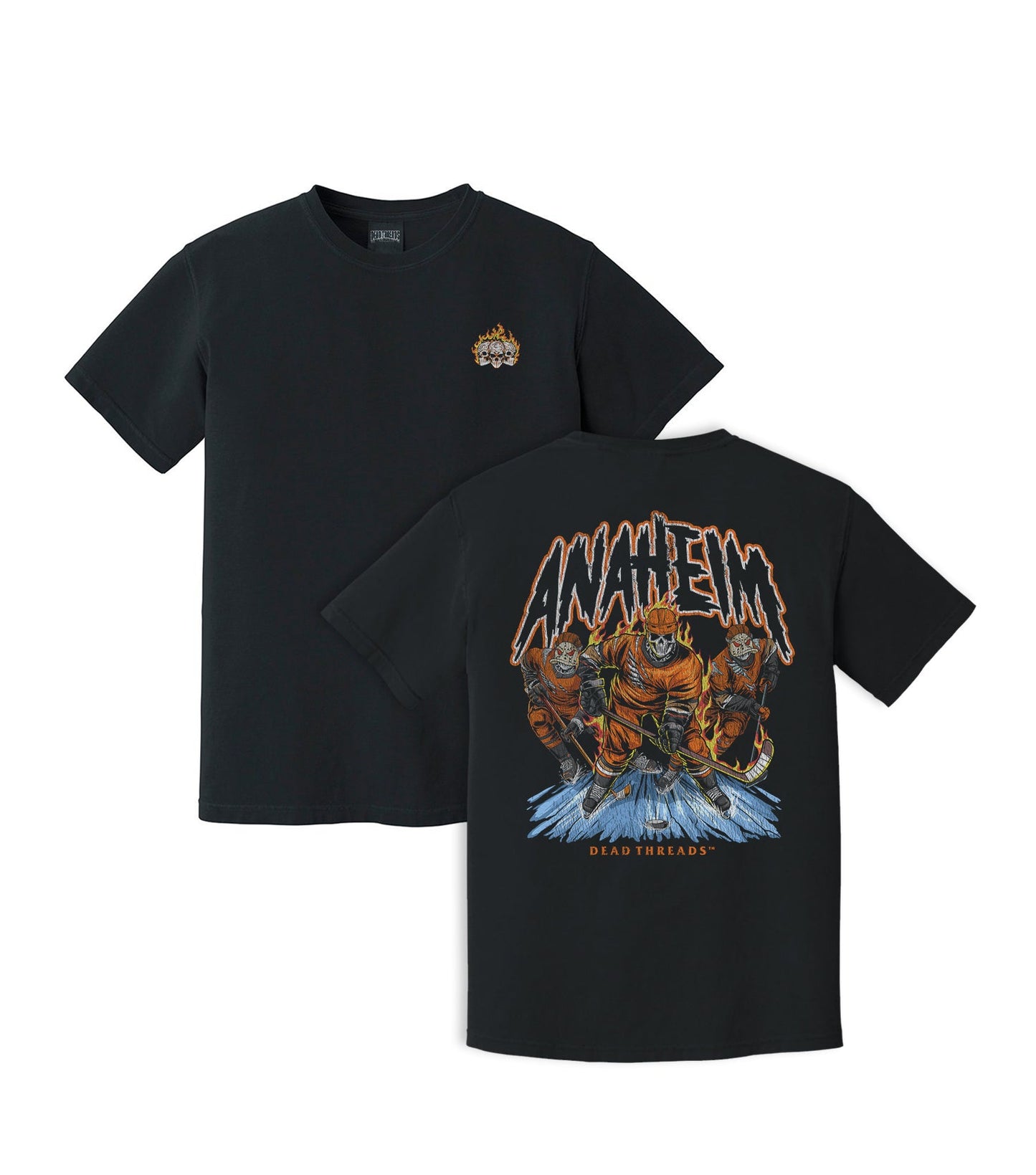 ANAHEIM HOCKEY - “3 SKULL” PREMIUM T - SHIRT – T-Shirt – Dead Threads Apparel