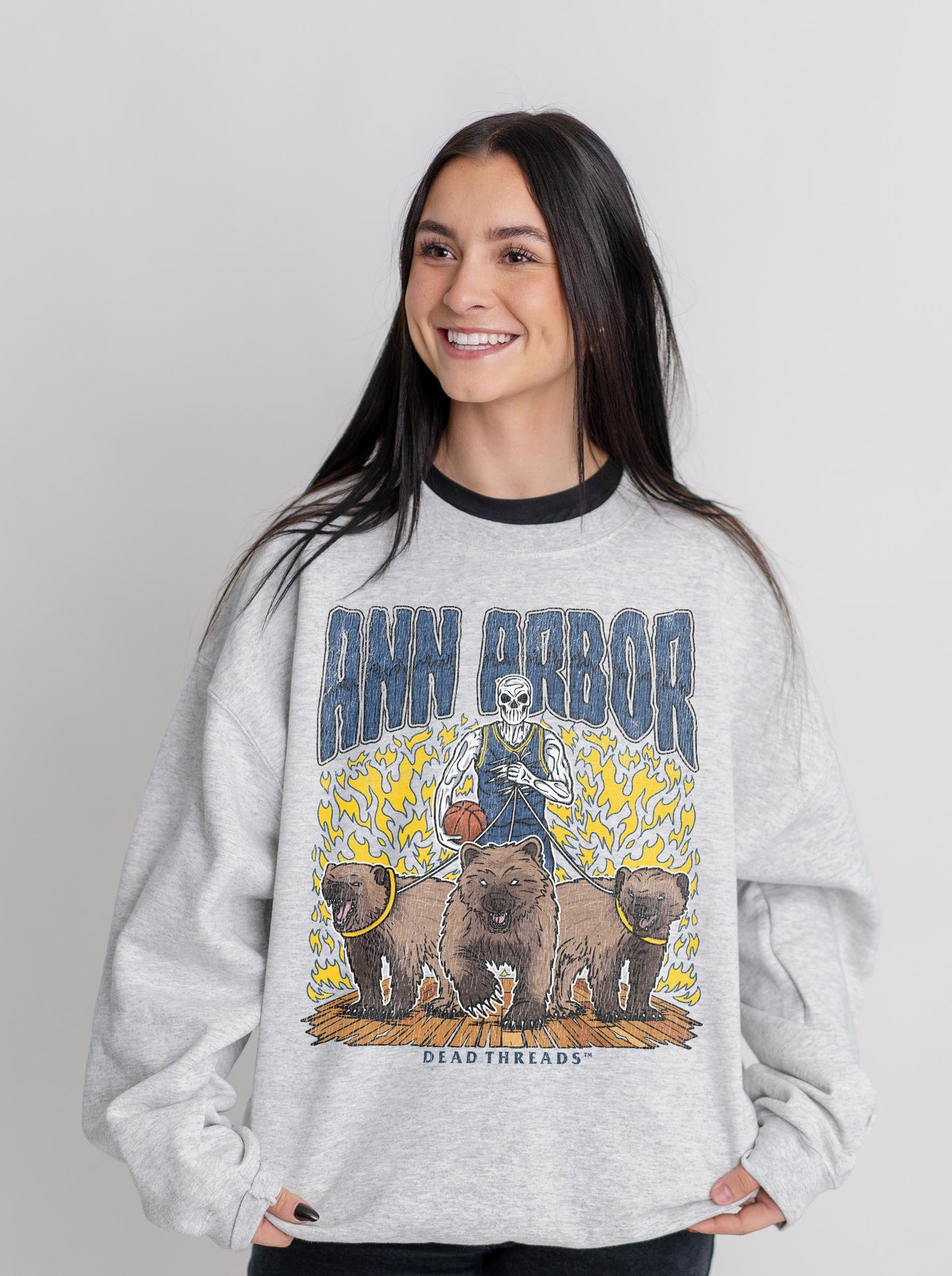 ANN ARBOR BASKETBALL CREWNECK SWEATSHIRT – Sweatshirt – Dead Threads Apparel