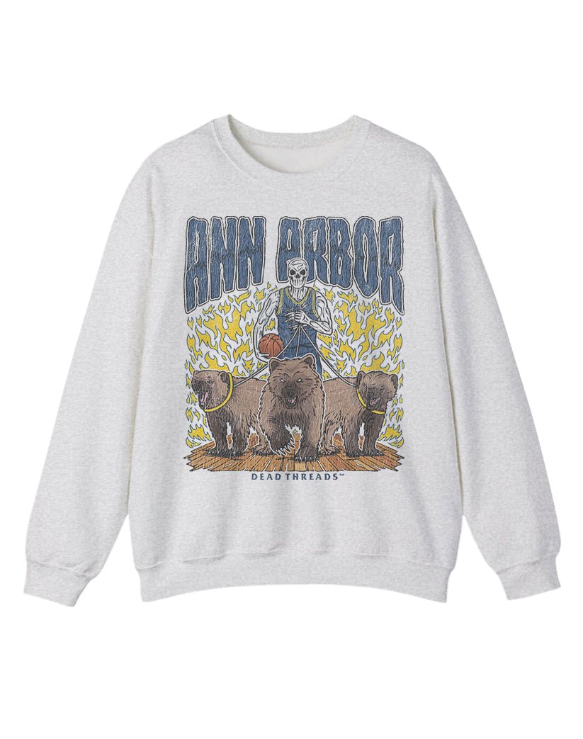 ANN ARBOR BASKETBALL CREWNECK SWEATSHIRT – Sweatshirt – Dead Threads Apparel