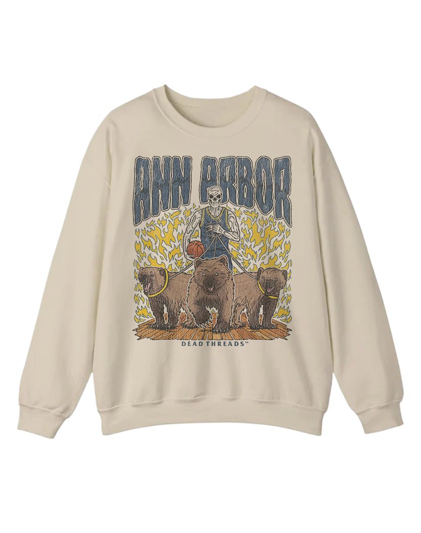 ANN ARBOR BASKETBALL CREWNECK SWEATSHIRT – Sweatshirt – Dead Threads Apparel