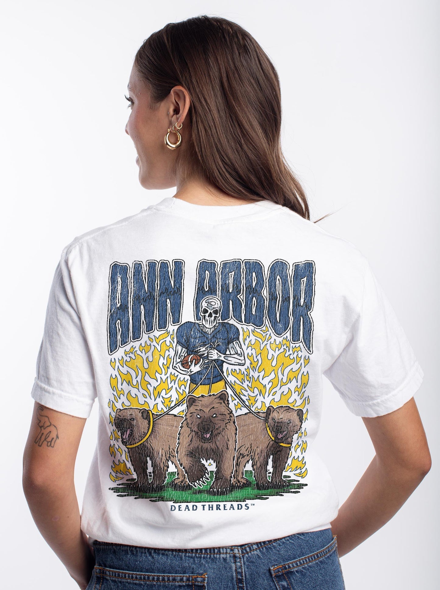 ANN ARBOR FOOTBALL - “3 SKULL” PREMIUM T - SHIRT – T-Shirt – Dead Threads Apparel