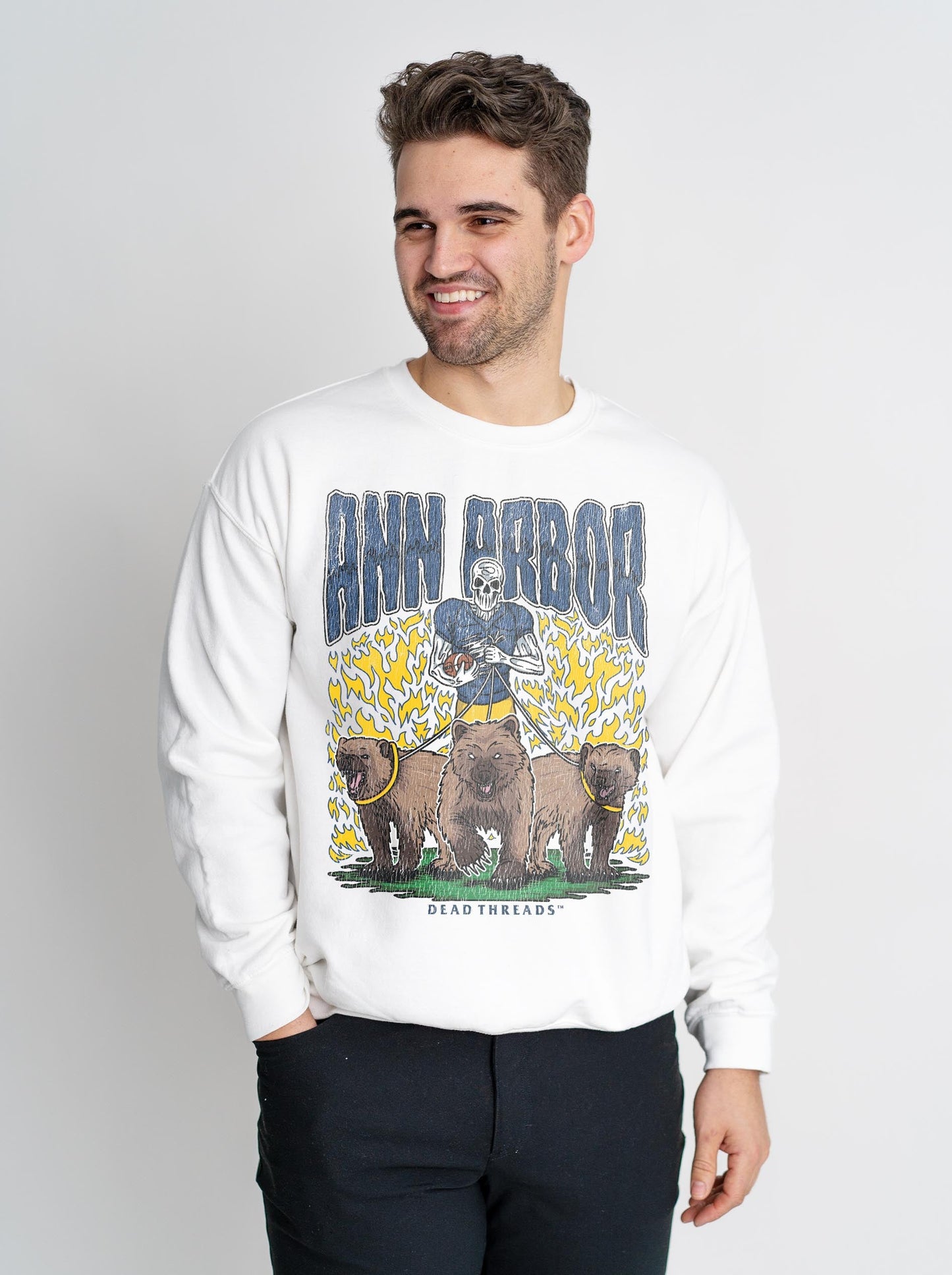 ANN ARBOR FOOTBALL CREWNECK SWEATSHIRT – Sweatshirt – Dead Threads Apparel