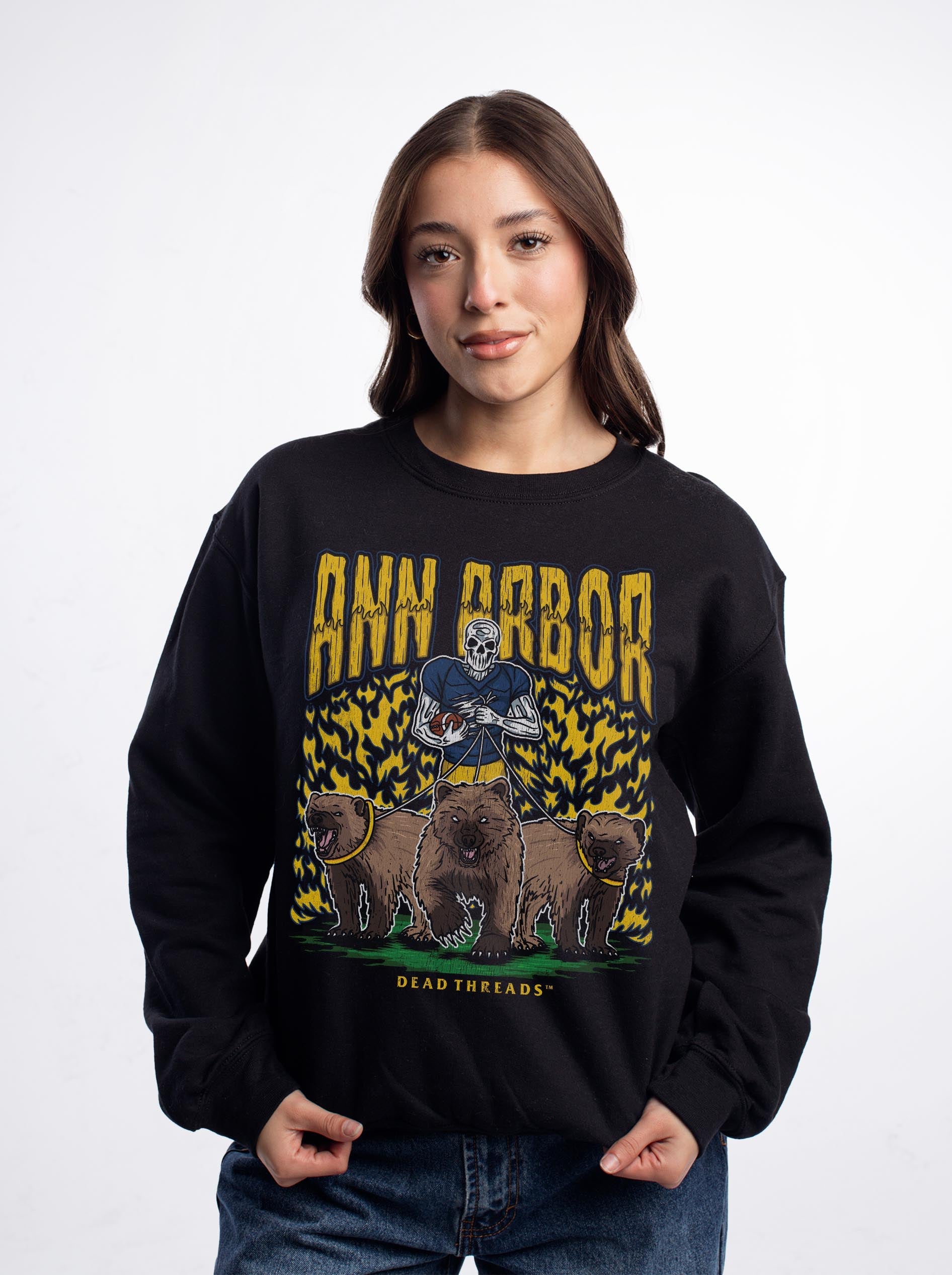 ANN ARBOR FOOTBALL CREWNECK SWEATSHIRT – Sweatshirt – Dead Threads Apparel