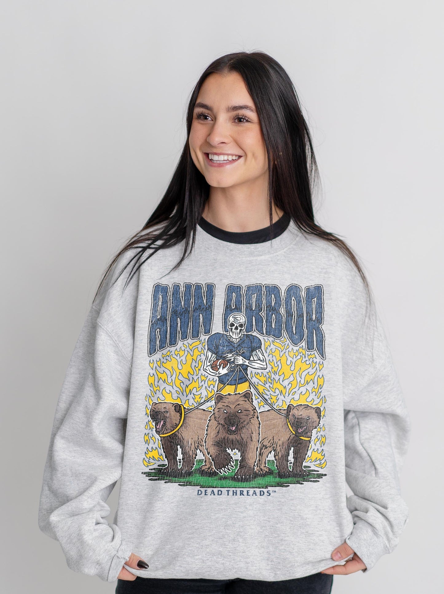 ANN ARBOR FOOTBALL CREWNECK SWEATSHIRT – Sweatshirt – Dead Threads Apparel