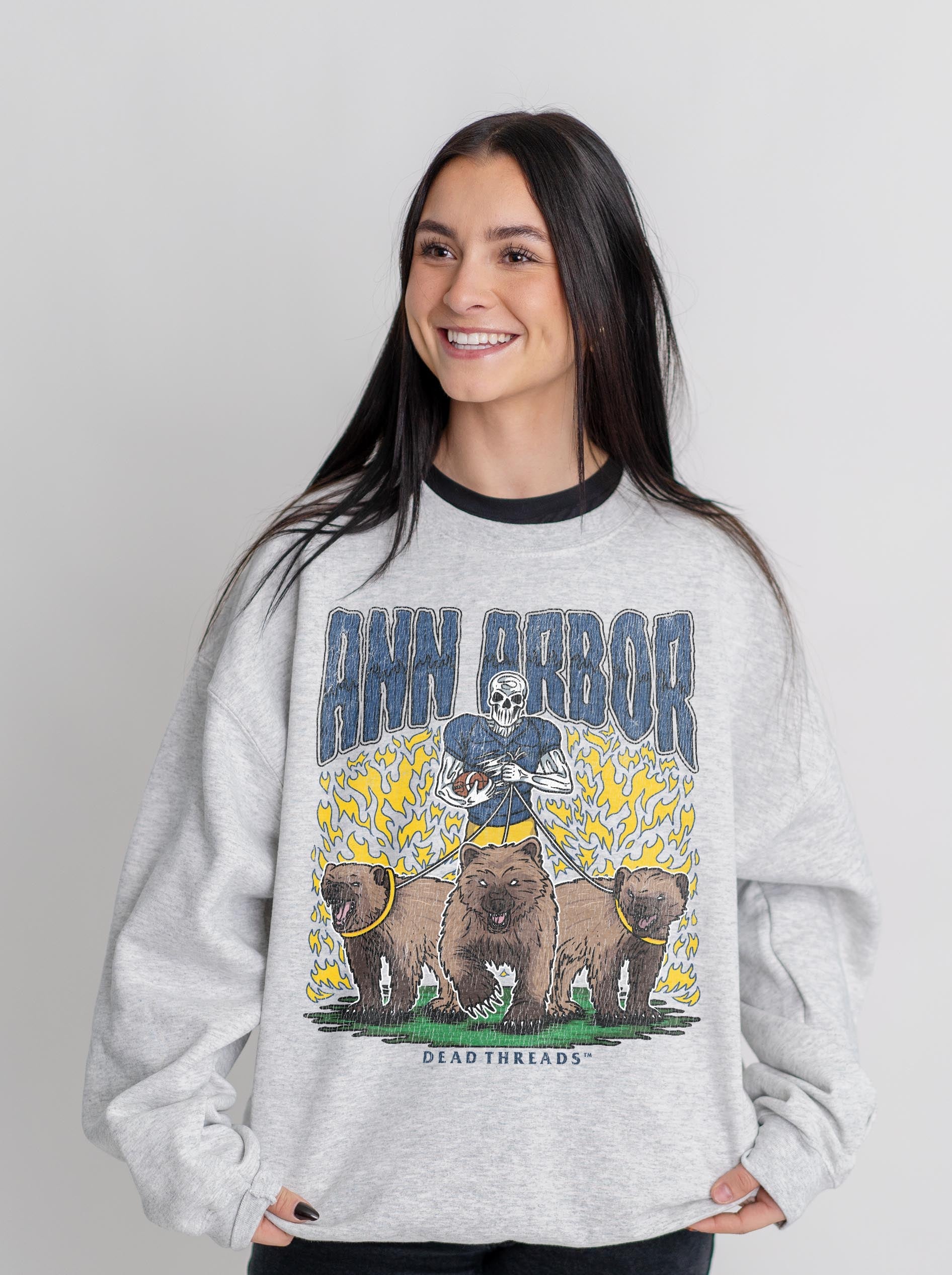 ANN ARBOR FOOTBALL CREWNECK SWEATSHIRT – Sweatshirt – Dead Threads Apparel