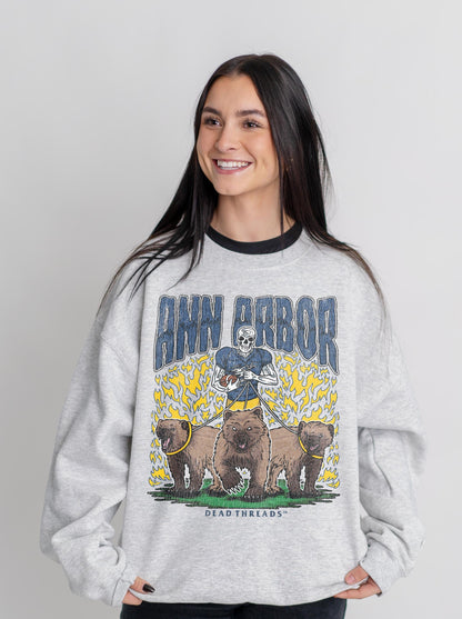 ANN ARBOR FOOTBALL CREWNECK SWEATSHIRT – Sweatshirt – Dead Threads Apparel