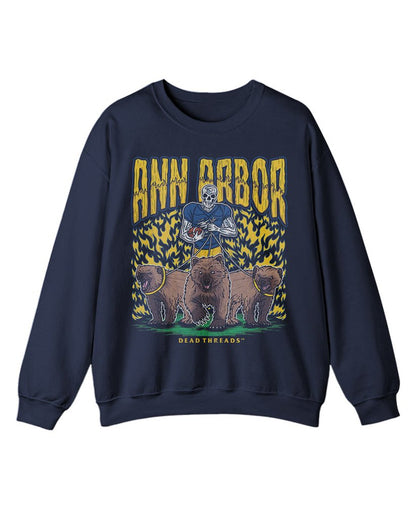 ANN ARBOR FOOTBALL CREWNECK SWEATSHIRT – Sweatshirt – Dead Threads Apparel
