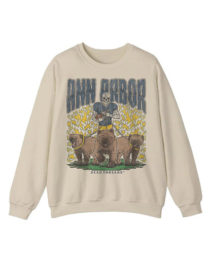 ANN ARBOR FOOTBALL CREWNECK SWEATSHIRT – Sweatshirt – Dead Threads Apparel