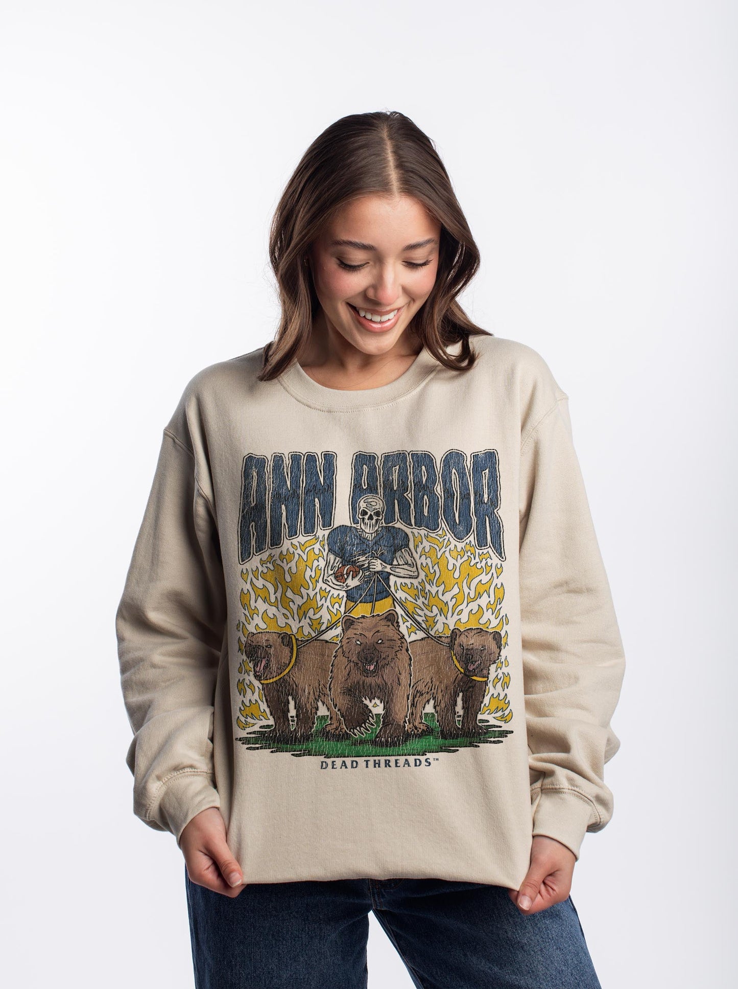 ANN ARBOR FOOTBALL CREWNECK SWEATSHIRT – Sweatshirt – Dead Threads Apparel