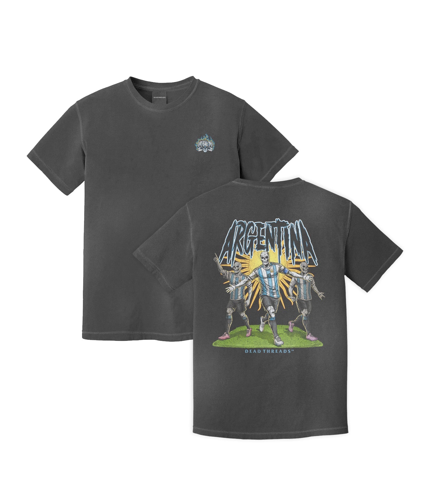 ARGENTINA SOCCER - “3 SKULL” PREMIUM T-SHIRT – T-Shirt – Dead Threads Apparel