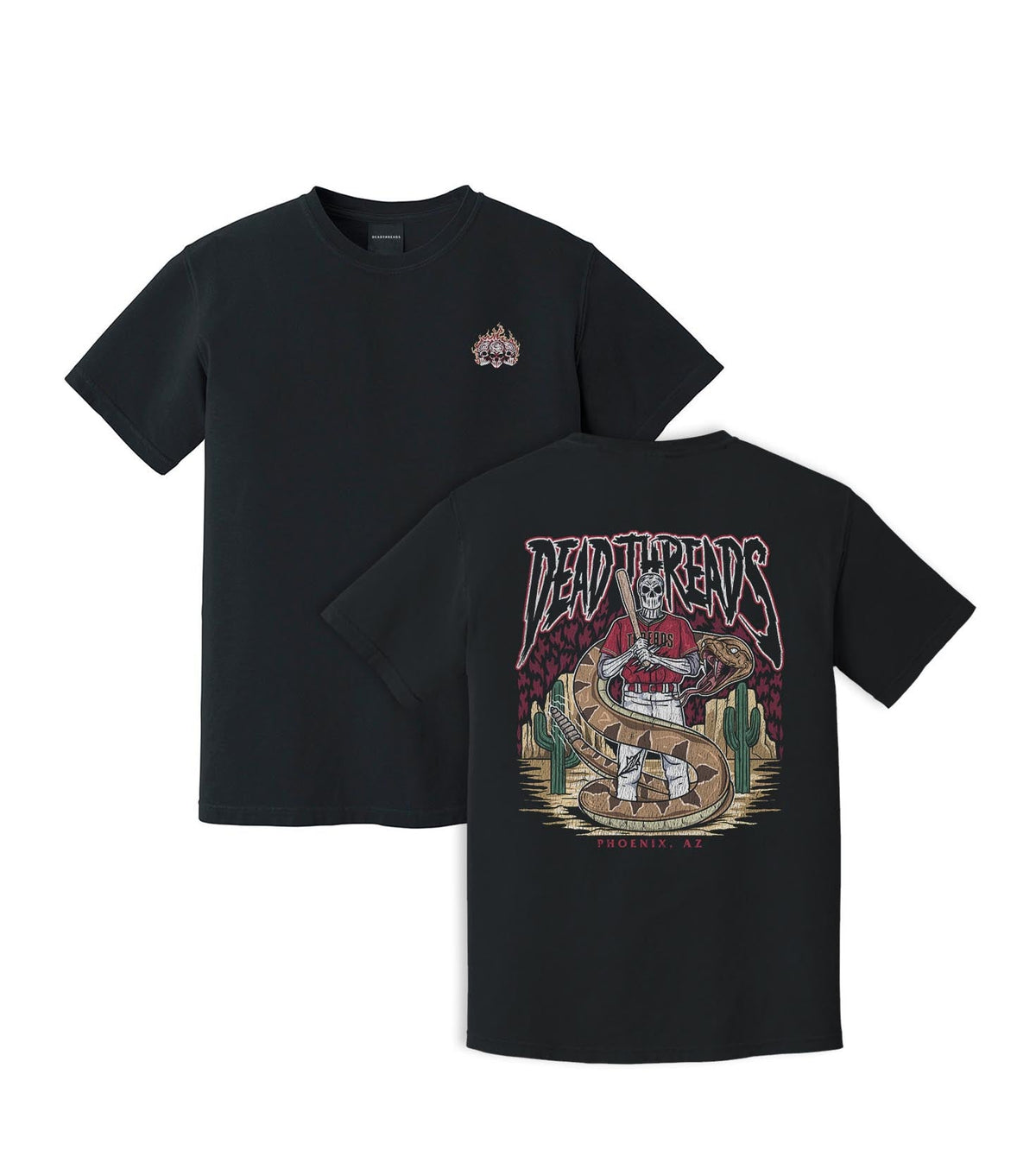 ARIZONA BASEBALL - “3 SKULL” PREMIUM T-SHIRT – T-Shirt – Dead Threads Apparel
