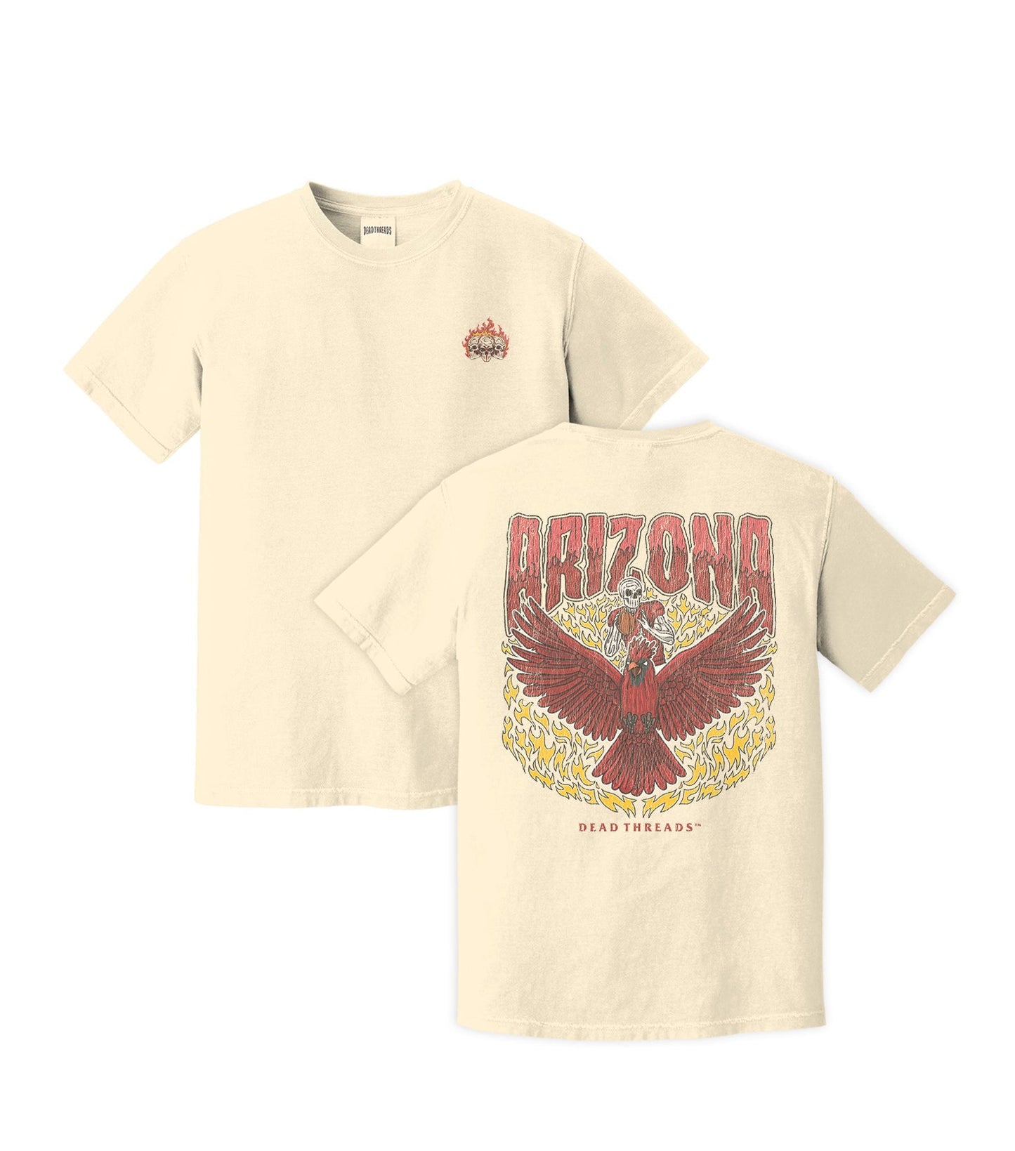 ARIZONA FOOTBALL - “3 SKULL” PREMIUM T - SHIRT – T-Shirt – Dead Threads Apparel