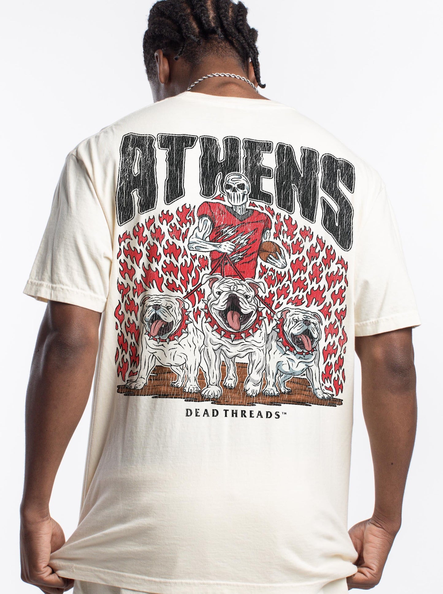 ATHENS FOOTBALL - “3 SKULL” PREMIUM T - SHIRT – T-Shirt – Dead Threads Apparel