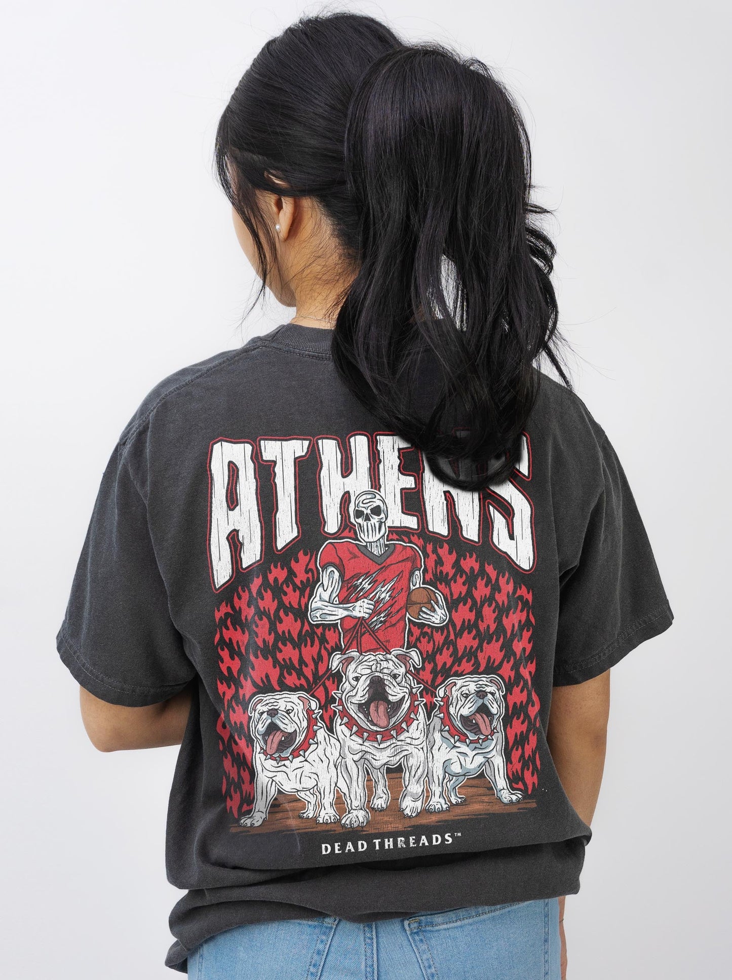 ATHENS FOOTBALL - “3 SKULL” PREMIUM T - SHIRT – T-Shirt – Dead Threads Apparel