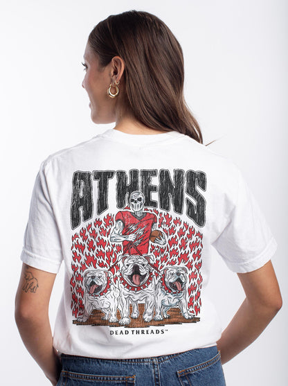 ATHENS FOOTBALL - “3 SKULL” PREMIUM T - SHIRT – T-Shirt – Dead Threads Apparel