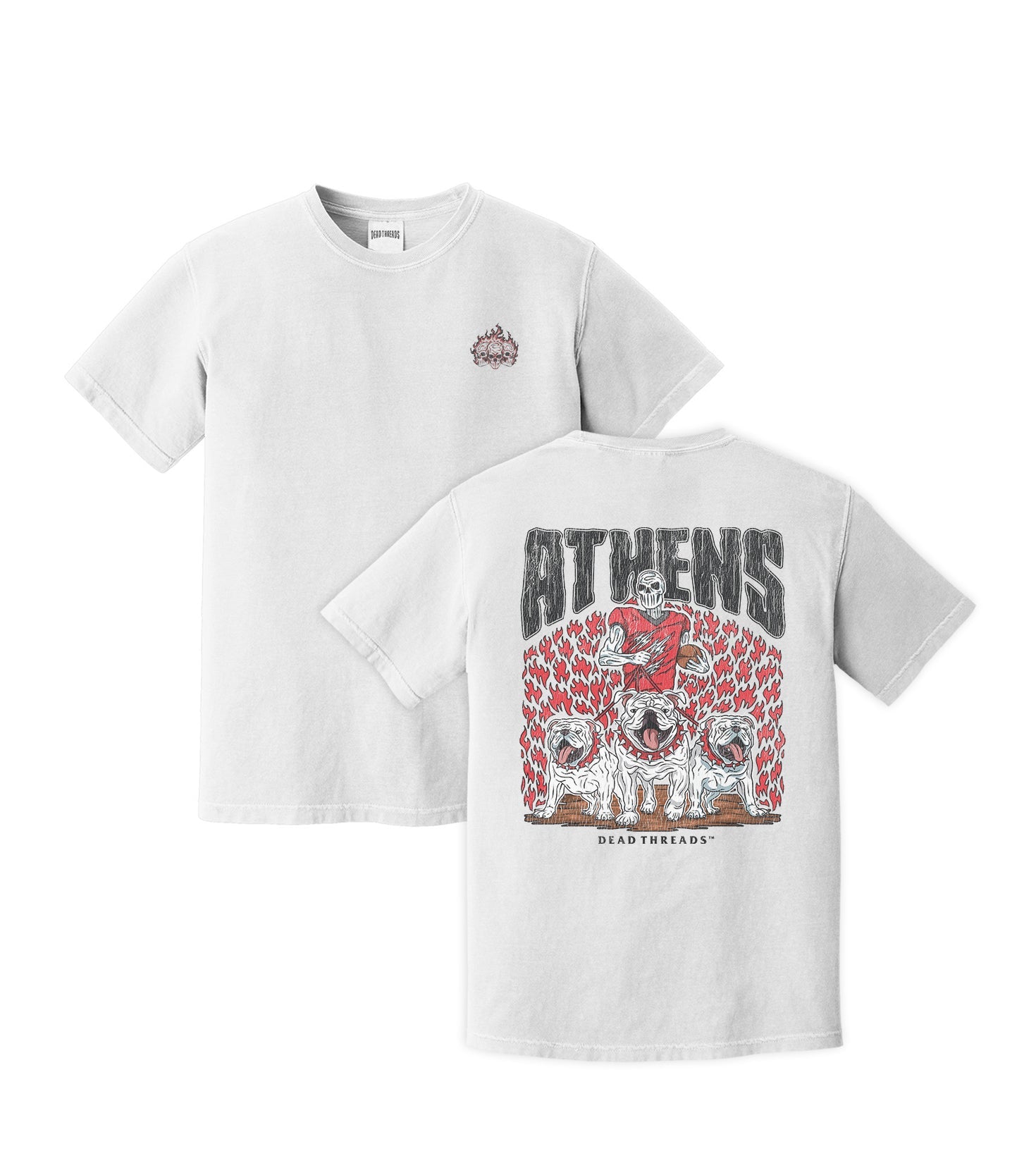 ATHENS FOOTBALL - “3 SKULL” PREMIUM T - SHIRT – T-Shirt – Dead Threads Apparel