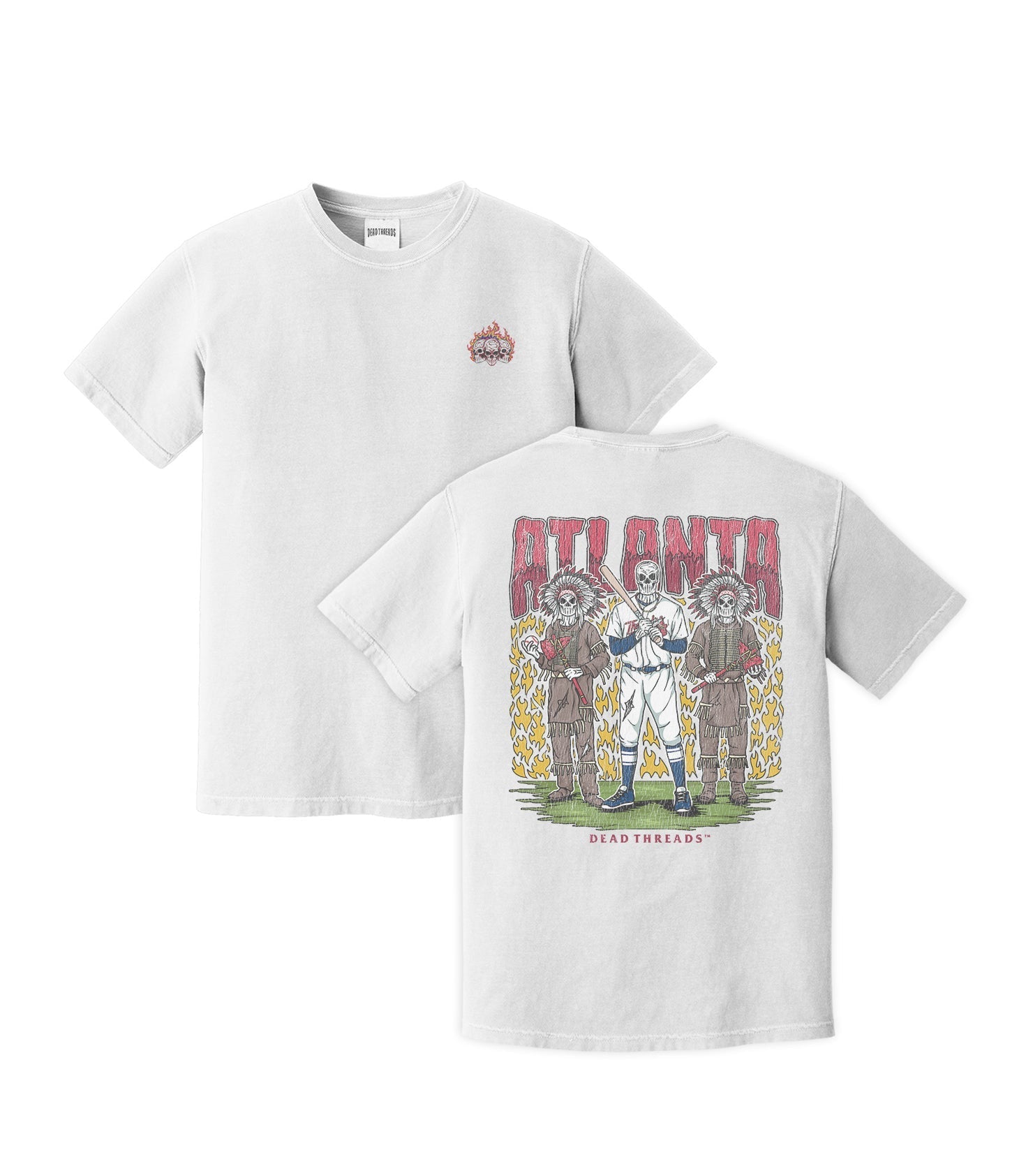 ATLANTA BASEBALL - "3 SKULL" PREMIUM SHIRT – T-Shirt – Dead Threads Apparel