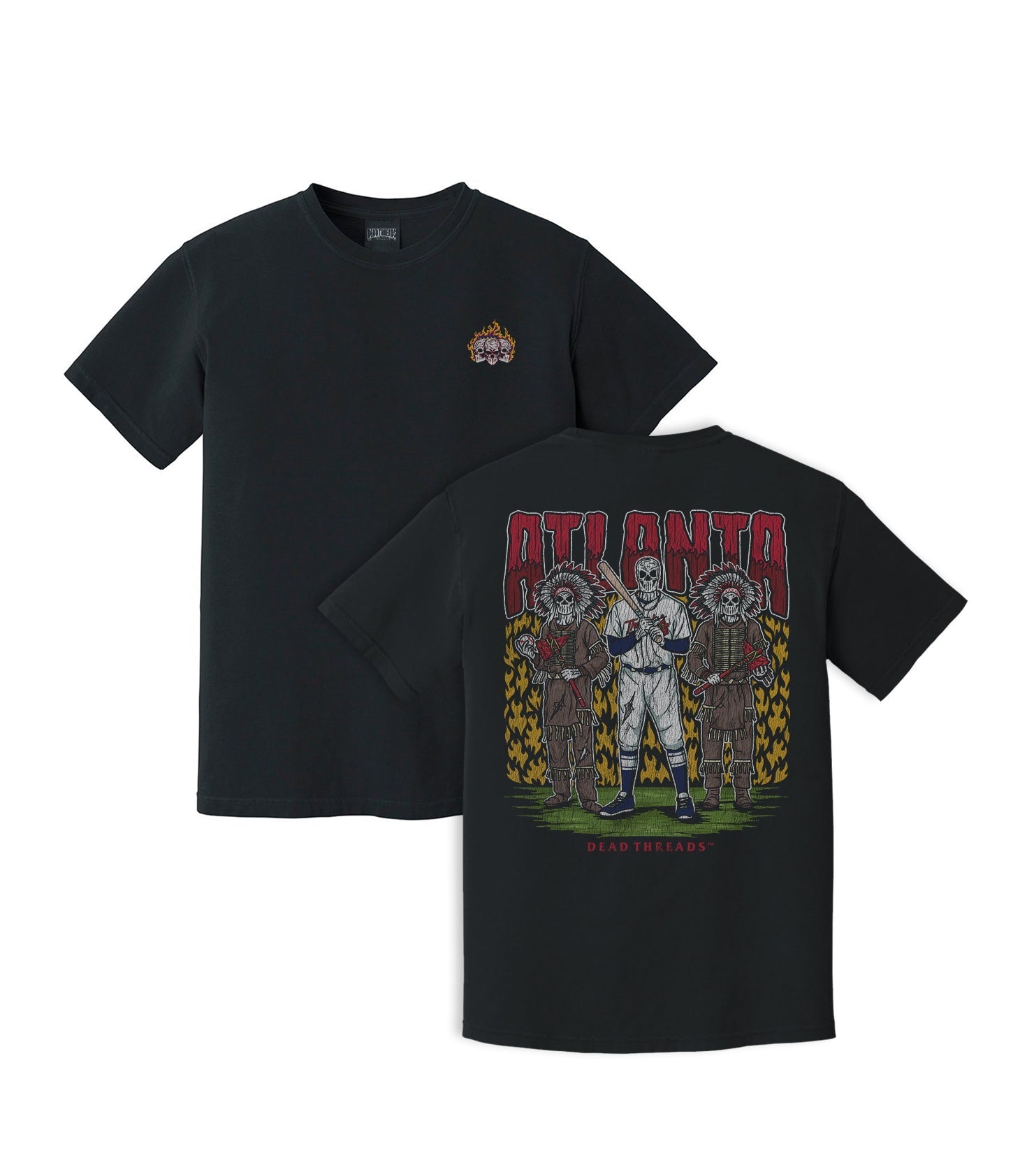 ATLANTA BASEBALL - "3 SKULL" PREMIUM SHIRT – T-Shirt – Dead Threads Apparel