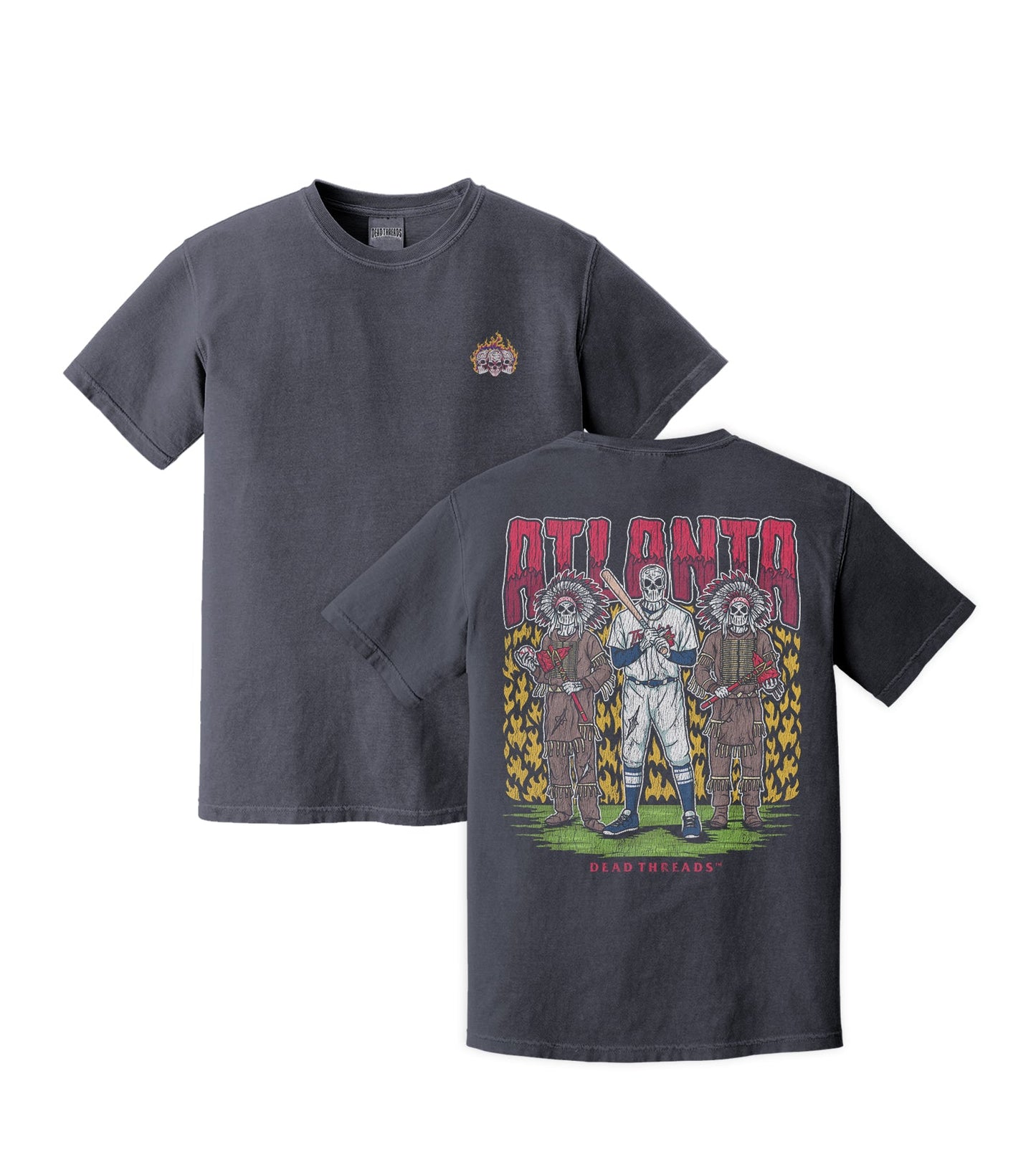 ATLANTA BASEBALL - "3 SKULL" PREMIUM SHIRT – T-Shirt – Dead Threads Apparel