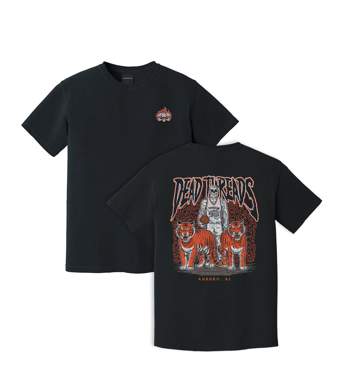 AUBURN BASKETBALL - “3 SKULL” PREMIUM T-SHIRT – T-Shirt – Dead Threads Apparel