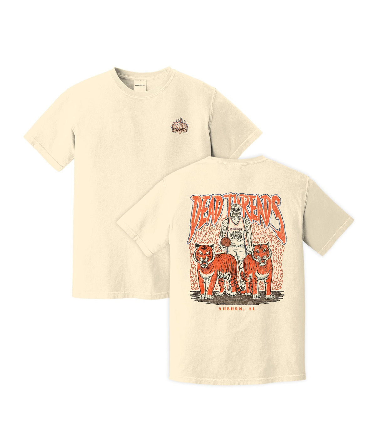 AUBURN BASKETBALL - “3 SKULL” PREMIUM T-SHIRT – T-Shirt – Dead Threads Apparel