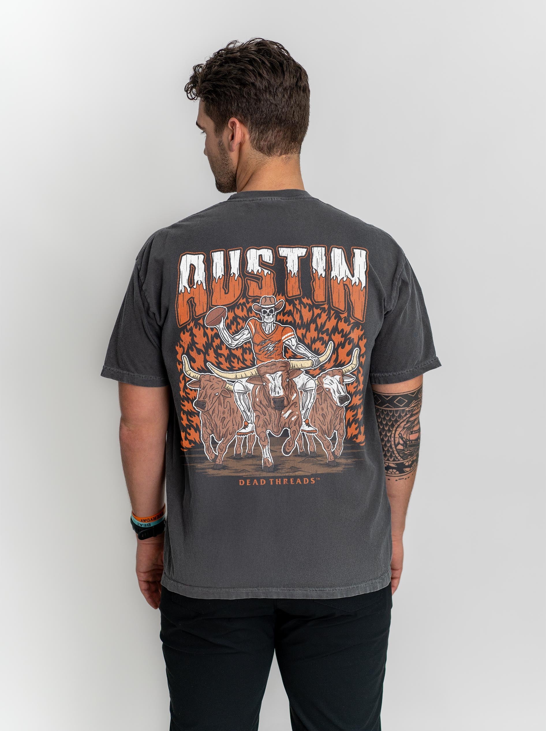 AUSTIN FOOTBALL - “3 SKULL” PREMIUM T - SHIRT – T-Shirt – Dead Threads Apparel