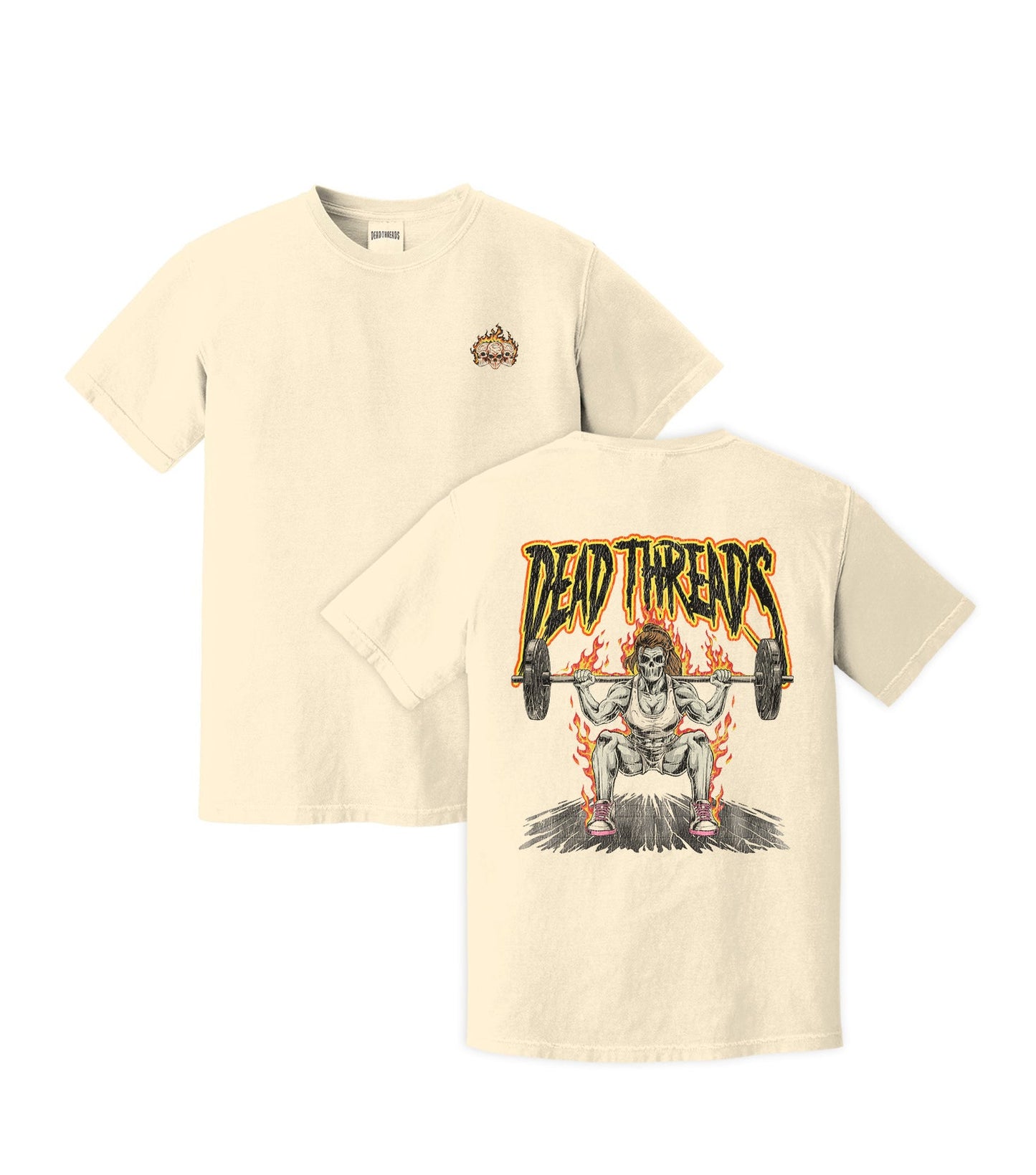 "BACK BREAKER, XX" - “3 SKULL” PREMIUM T - SHIRT – T-Shirt – Dead Threads Apparel