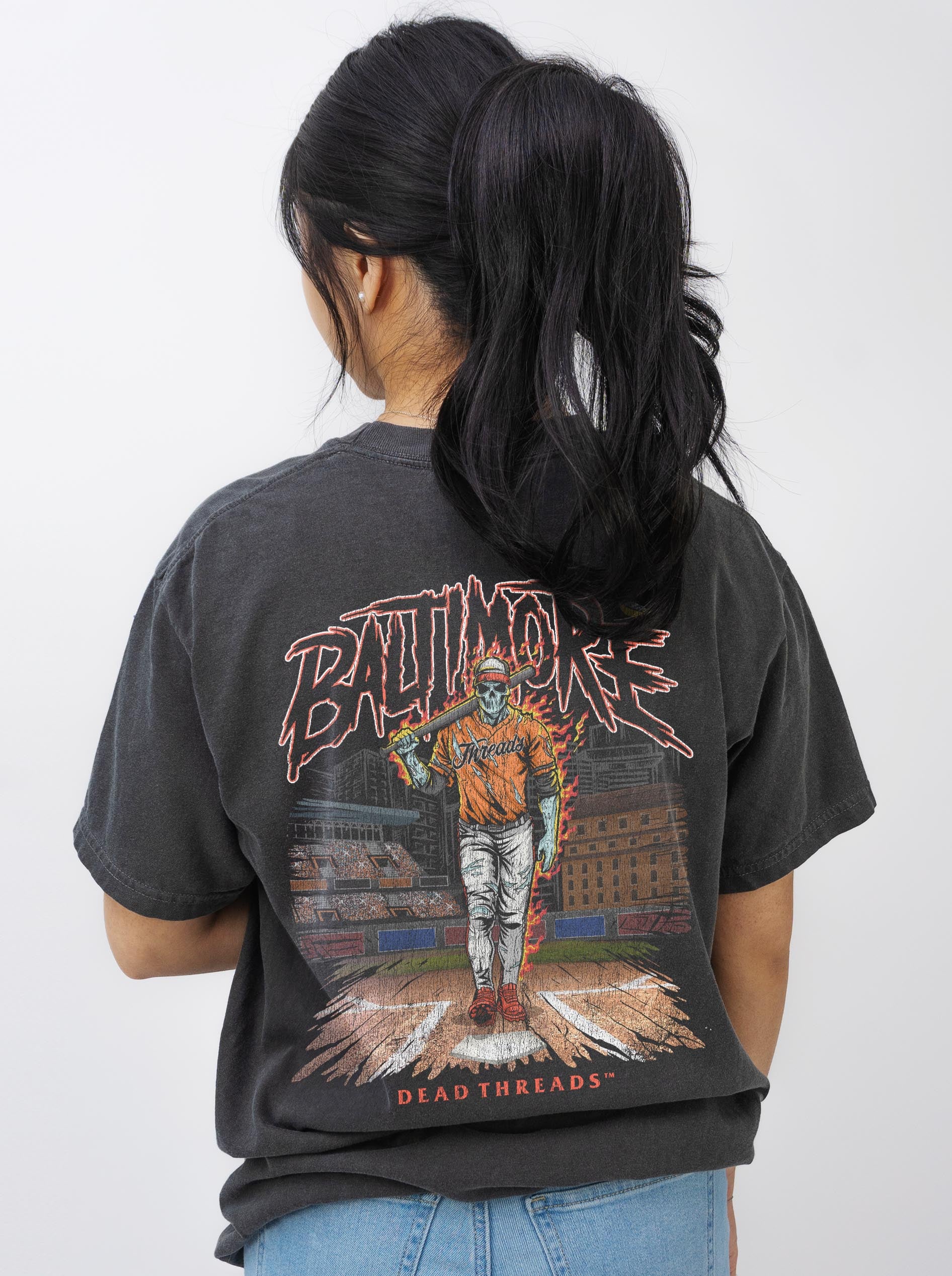 BALTIMORE BASEBALL - "3 SKULL" PREMIUM SHIRT – T-Shirt – Dead Threads Apparel