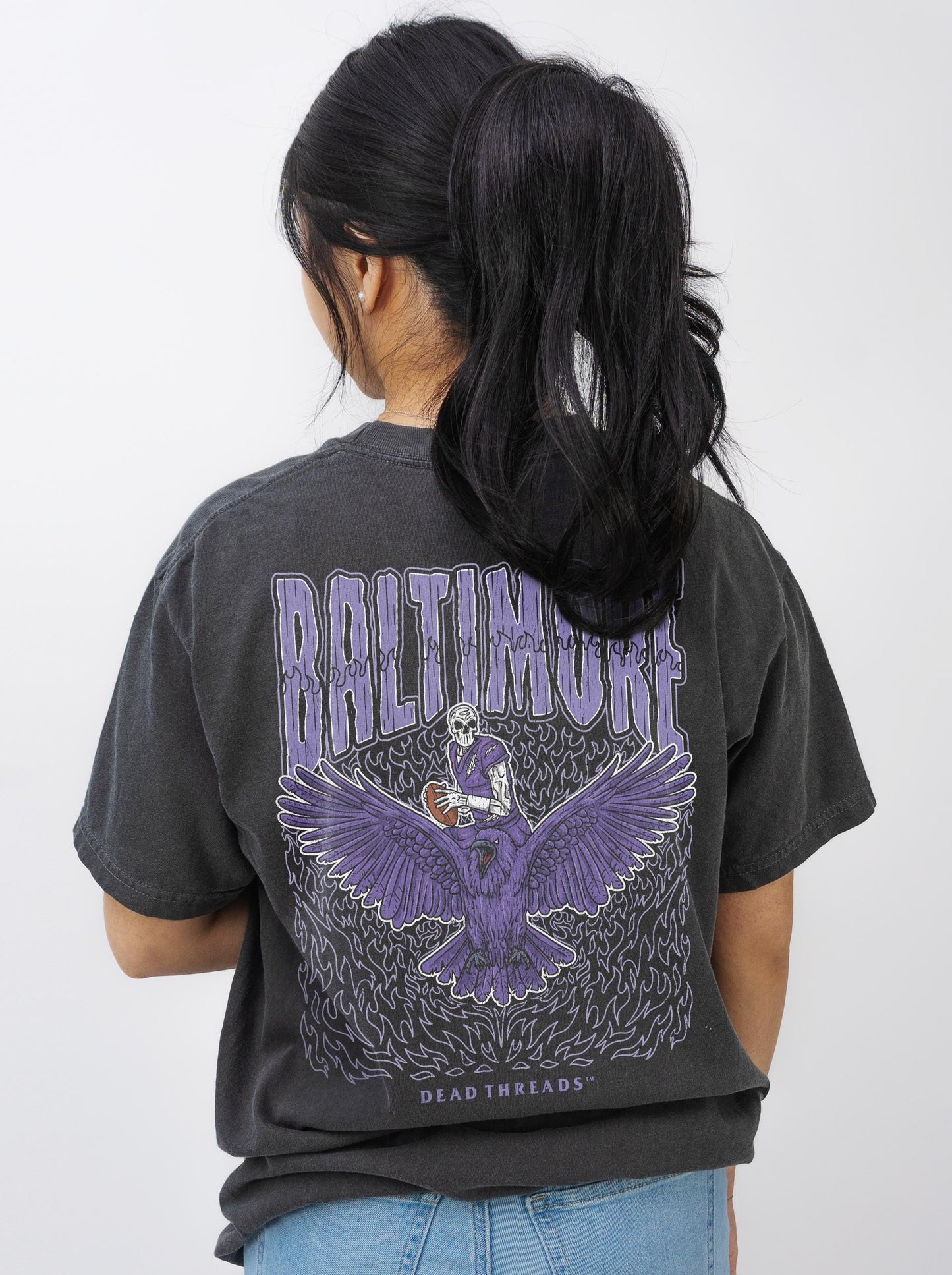 BALTIMORE FOOTBALL v1 - “3 SKULL” PREMIUM T - SHIRT – T-Shirt – Dead Threads Apparel