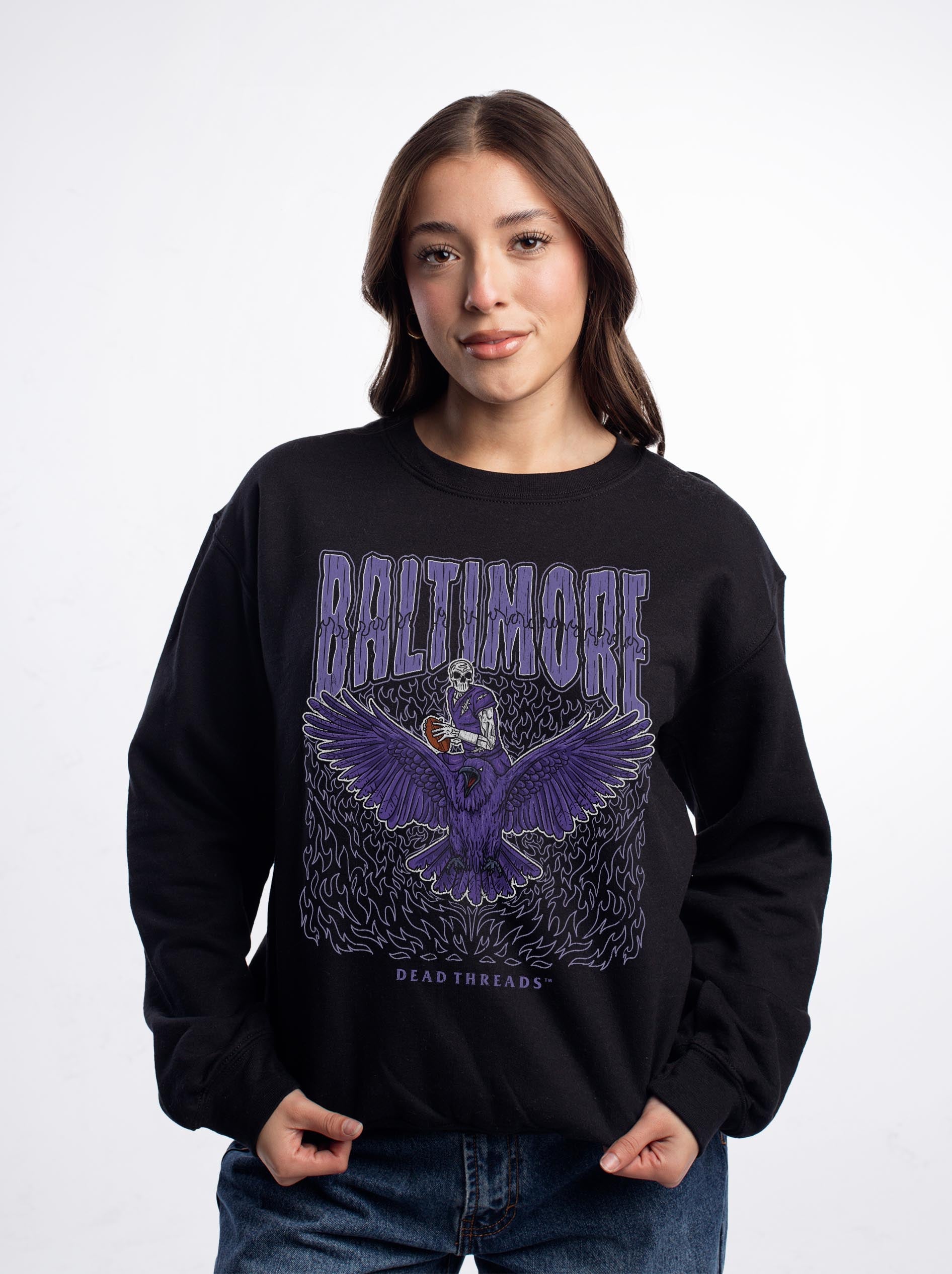 藤*宮様 OPTSTUFF CREWNECK SWEAT SHIRT(M) BALTIMORE FOOTBALL V1 CREWNECK SWEATSHIRT V1 - DEAD THREADS – Dead