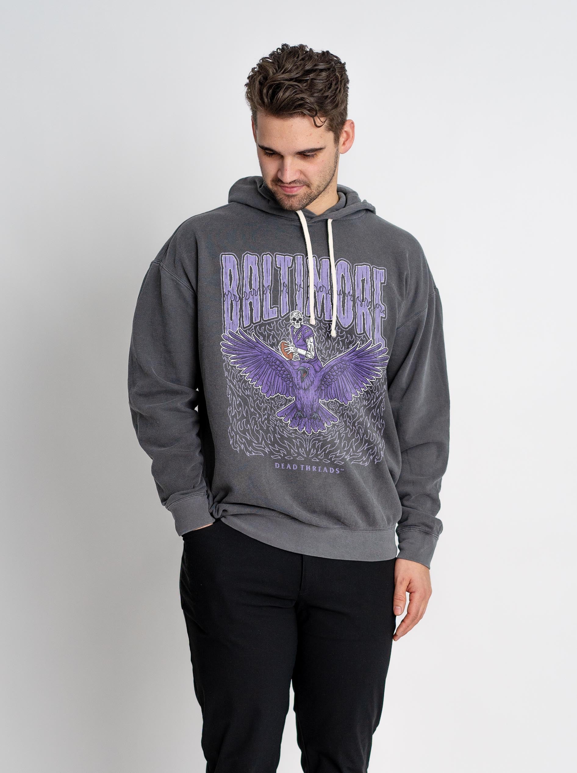 BALTIMORE FOOTBALL v1 - LIGHTWEIGHT HOODIE – Lightweight – Dead Threads Apparel
