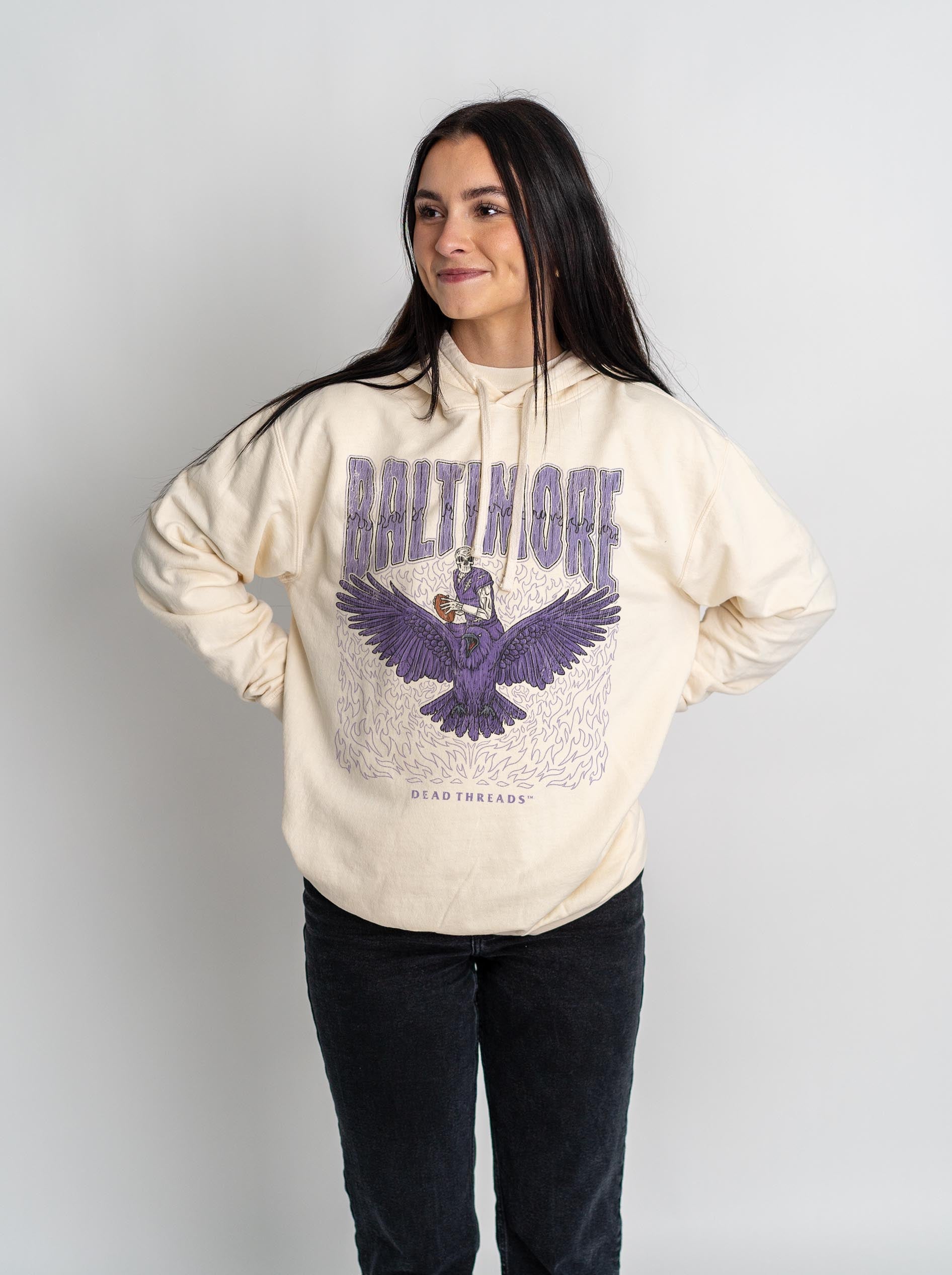 BALTIMORE FOOTBALL v1 - LIGHTWEIGHT HOODIE – Lightweight – Dead Threads Apparel