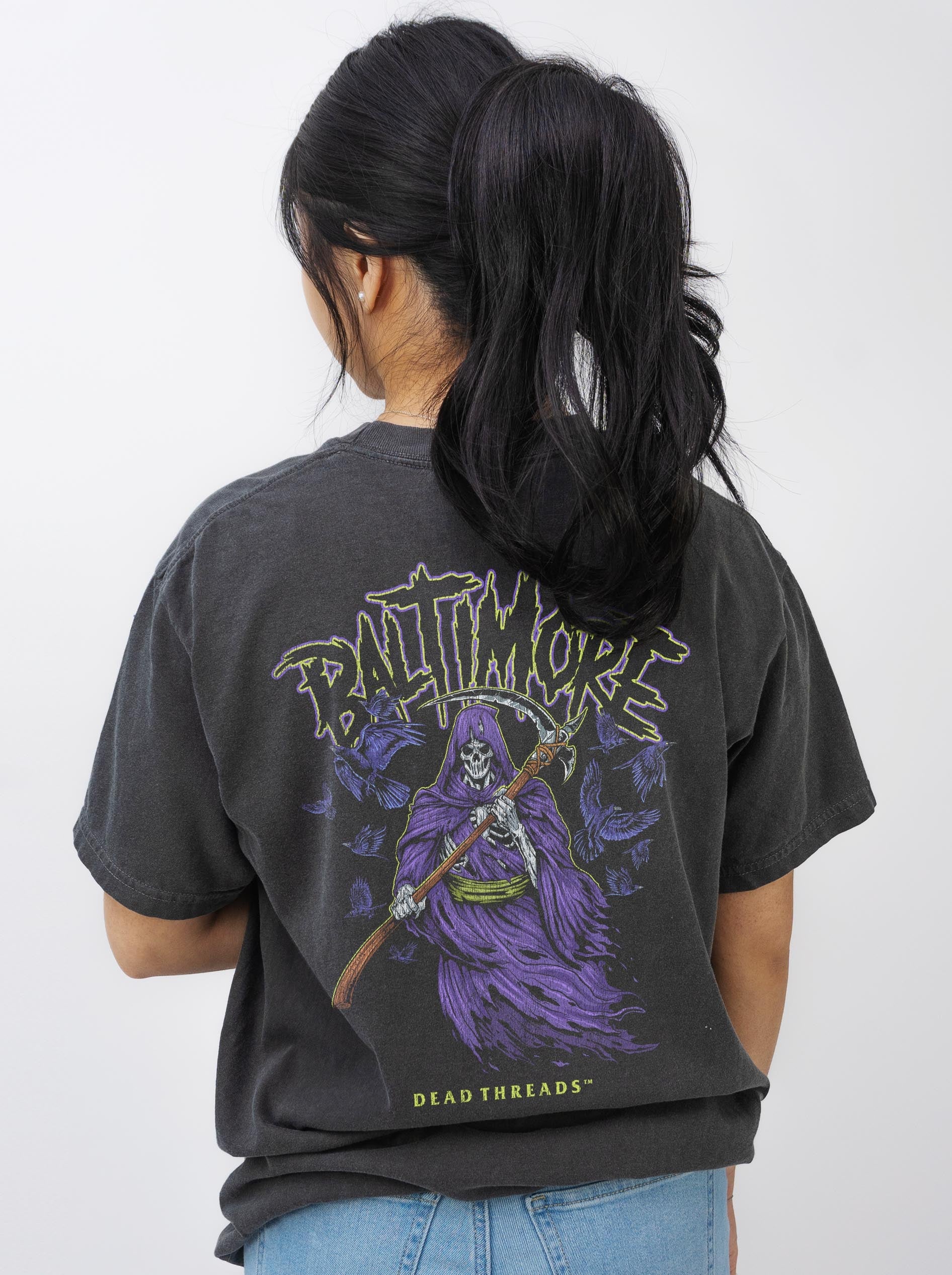 BALTIMORE FOOTBALL v2 - “3 SKULL” PREMIUM T - SHIRT – T-Shirt – Dead Threads Apparel