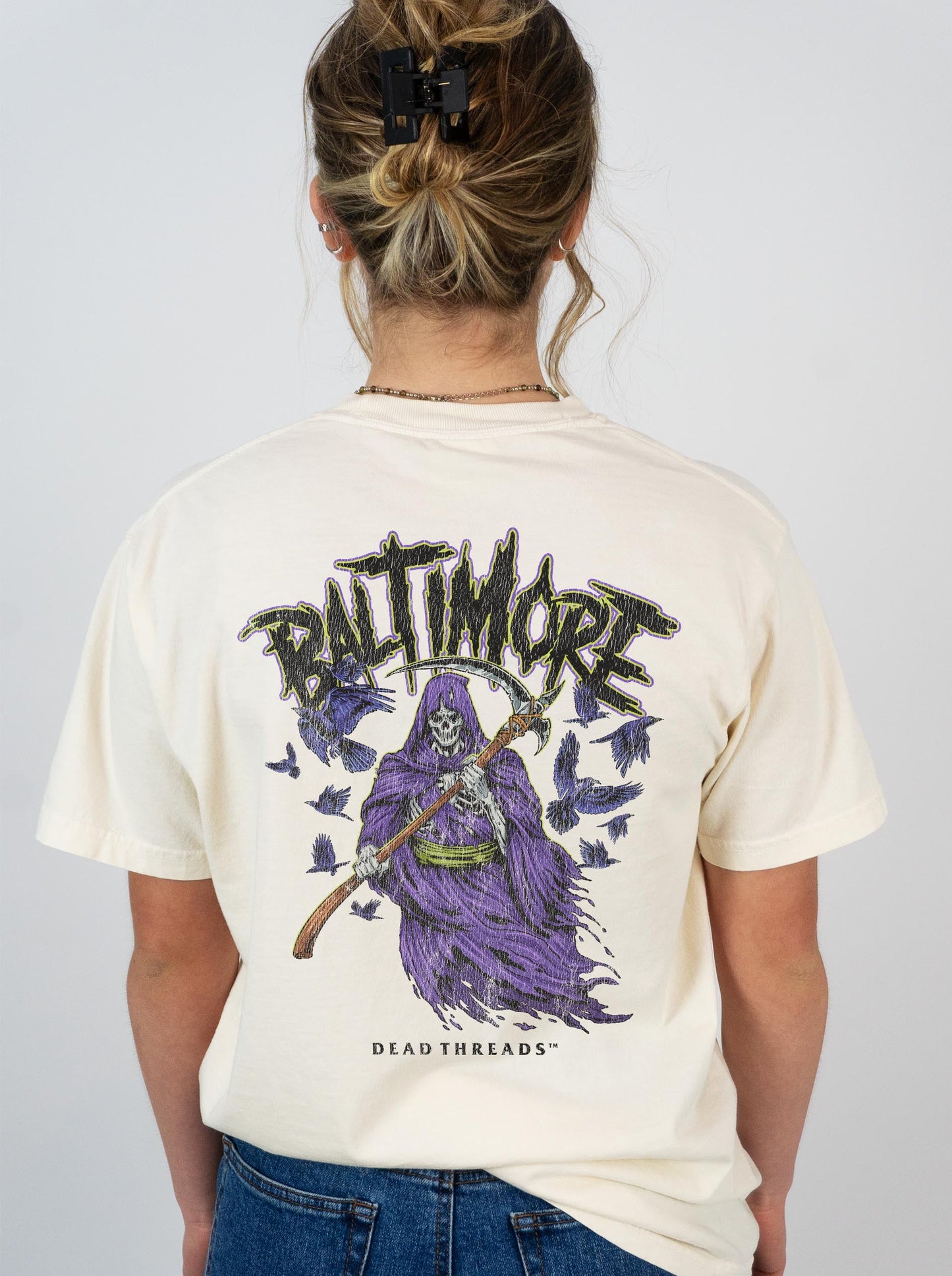 BALTIMORE FOOTBALL v2 - “3 SKULL” PREMIUM T - SHIRT – T-Shirt – Dead Threads Apparel