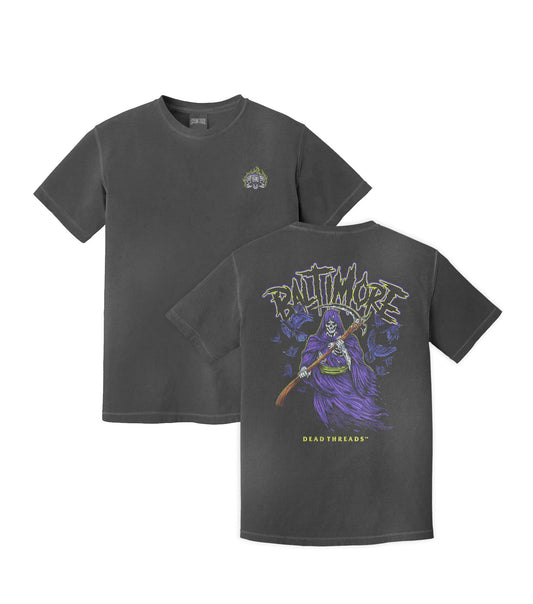 BALTIMORE FOOTBALL v2 - “3 SKULL” PREMIUM T - SHIRT – T-Shirt – Dead Threads Apparel
