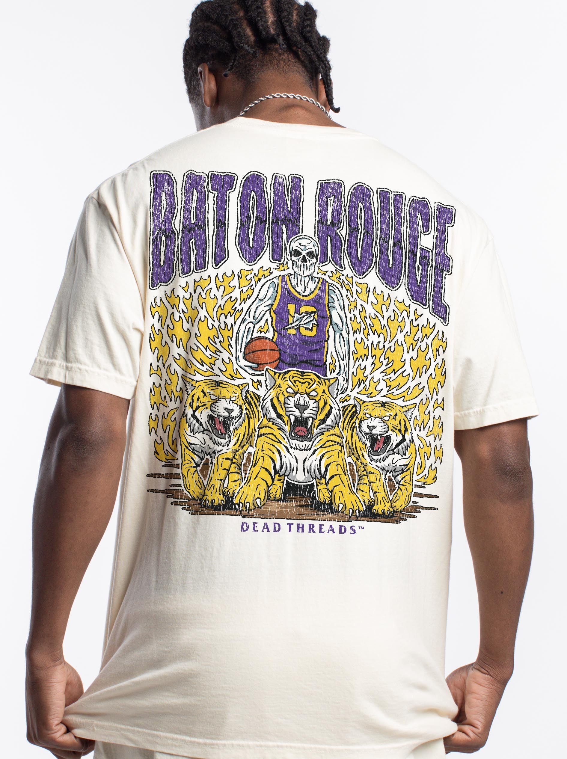 BATON ROUGE BASKETBALL - “3 SKULL” PREMIUM T - SHIRT – T-Shirt – Dead Threads Apparel