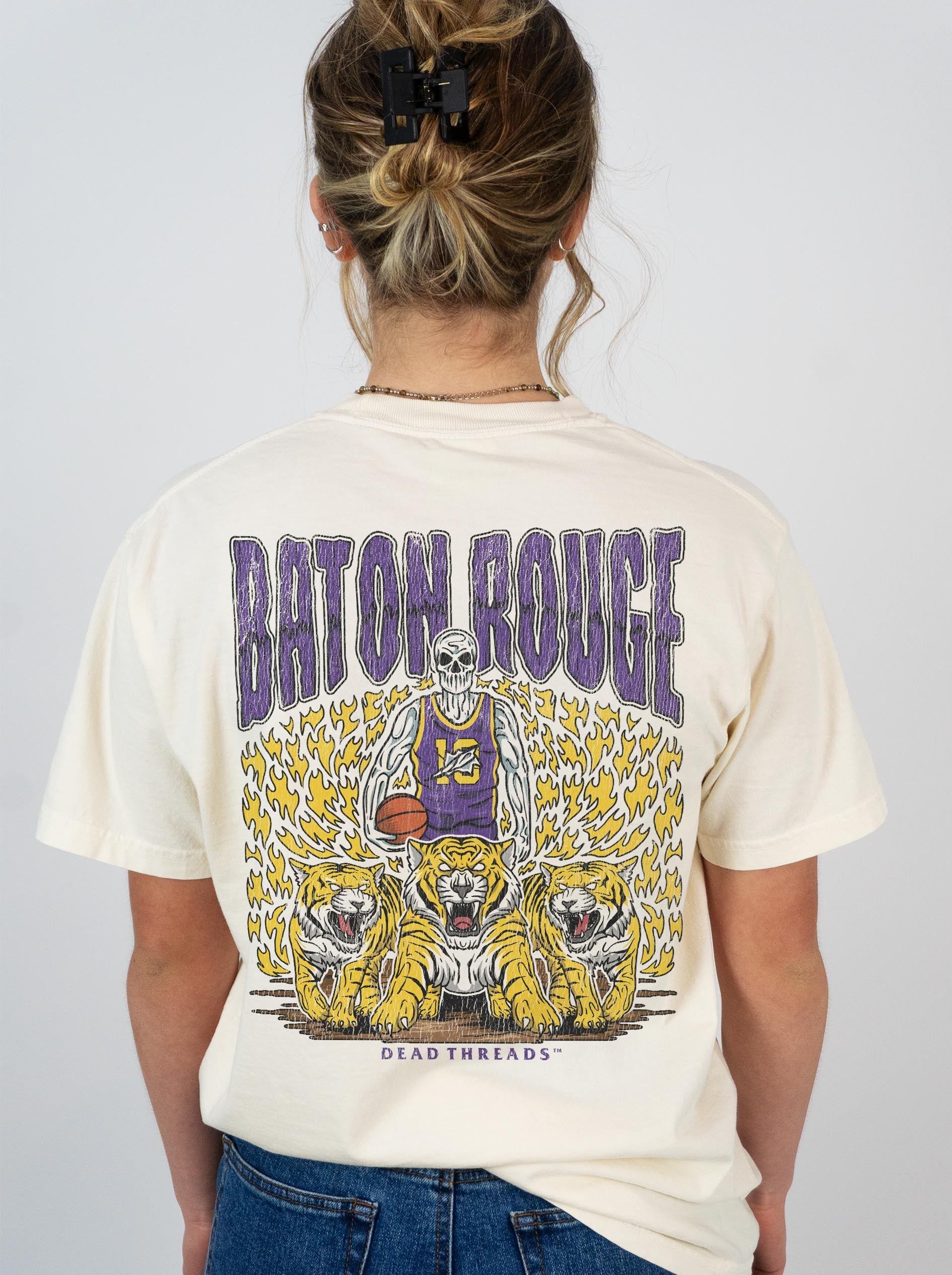 BATON ROUGE BASKETBALL - “3 SKULL” PREMIUM T - SHIRT – T-Shirt – Dead Threads Apparel