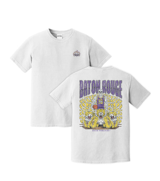 BATON ROUGE BASKETBALL - “3 SKULL” PREMIUM T - SHIRT – T-Shirt – Dead Threads Apparel