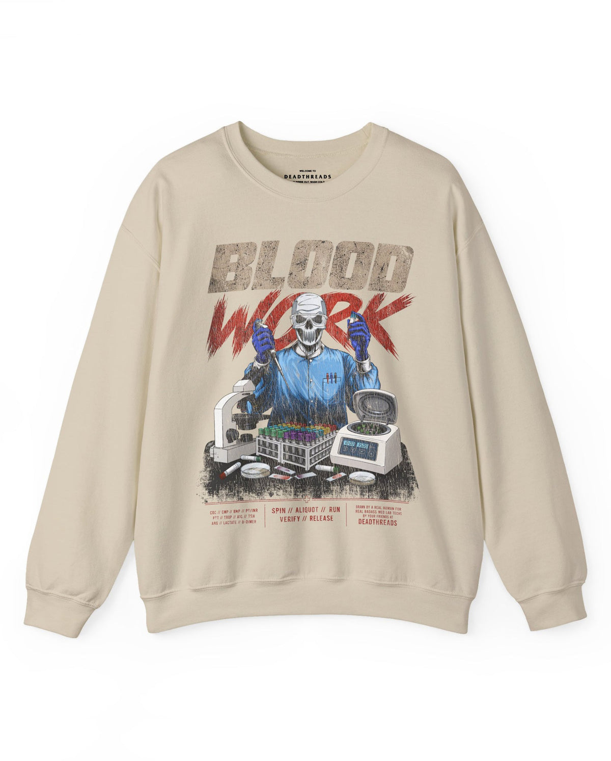 BLOOD WORK - CREWNECK SWEATSHIRT – Sweatshirt – Dead Threads Apparel