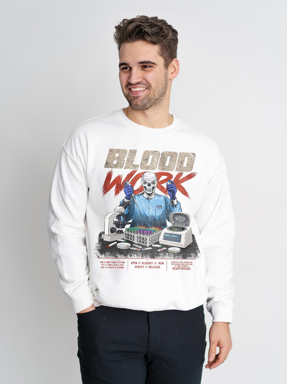 BLOOD WORK - CREWNECK SWEATSHIRT – Sweatshirt – Dead Threads Apparel