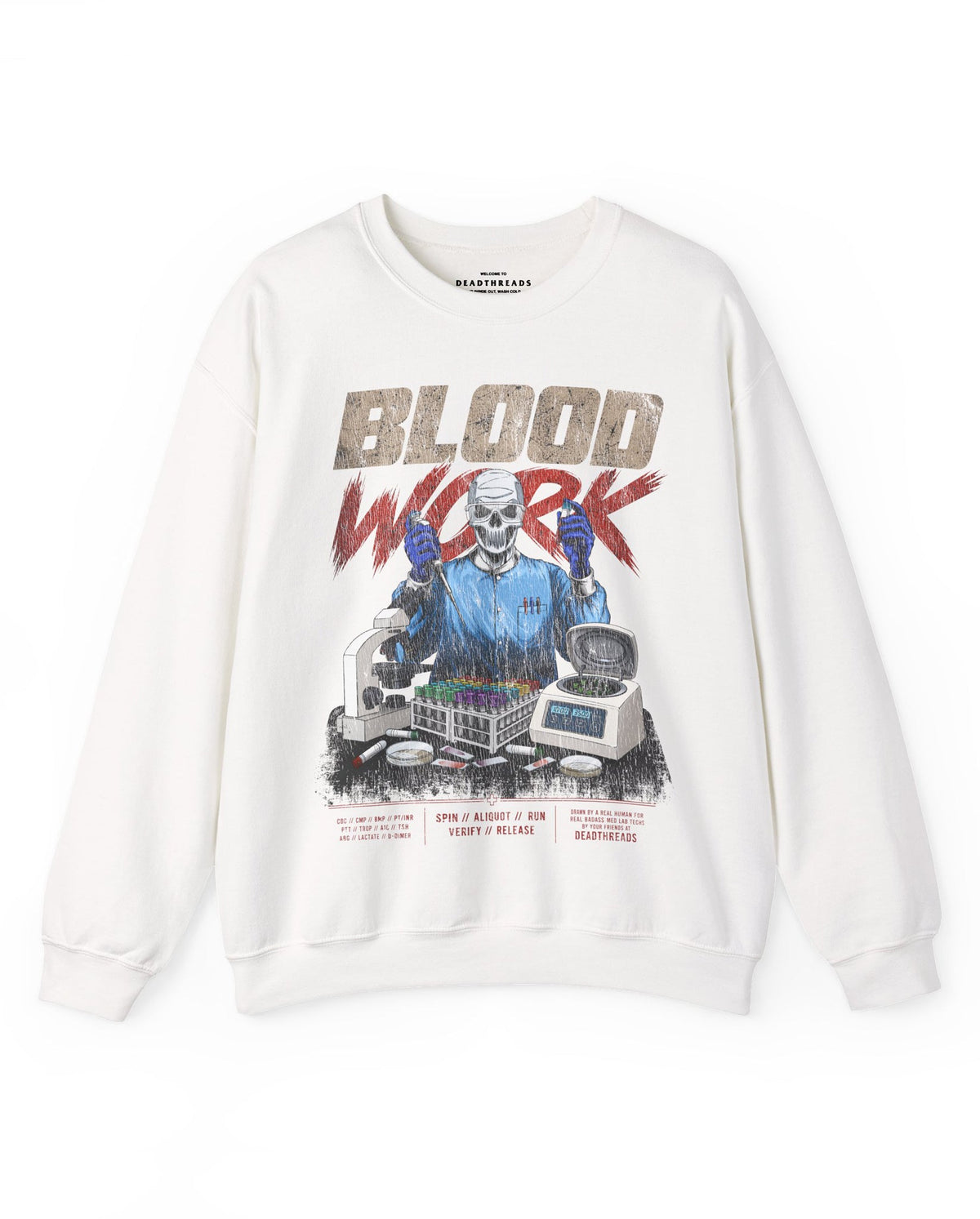 BLOOD WORK - CREWNECK SWEATSHIRT – Sweatshirt – Dead Threads Apparel