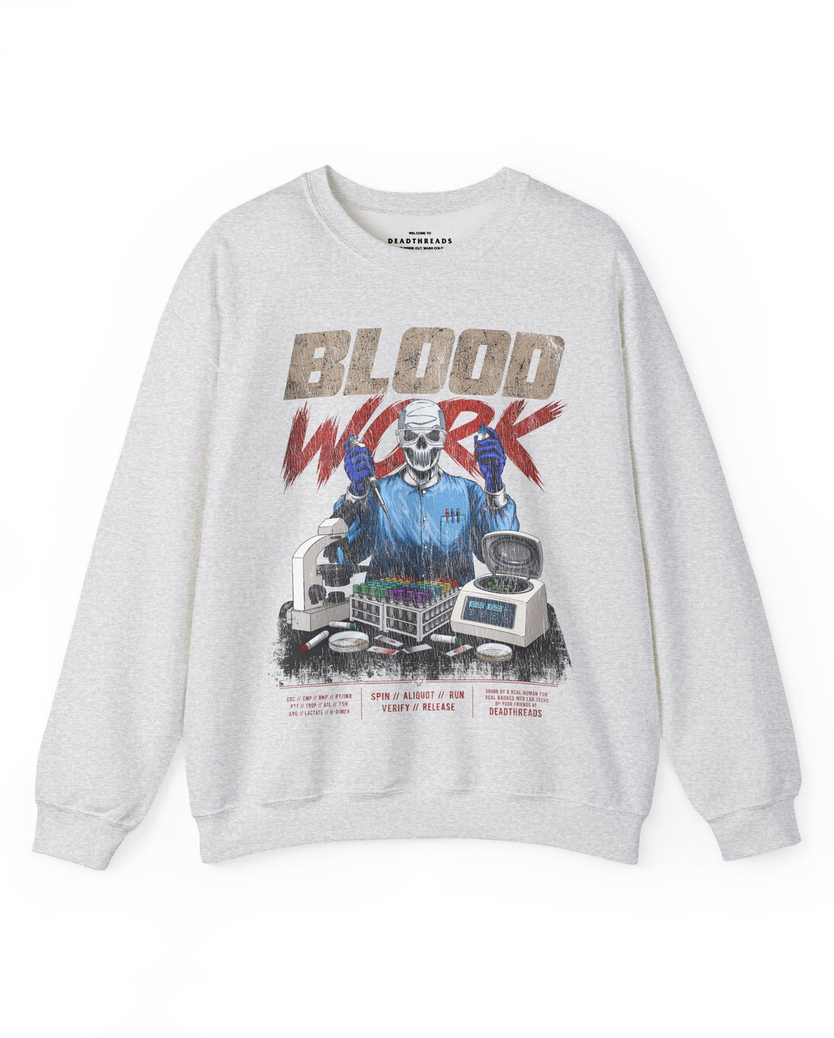 BLOOD WORK - CREWNECK SWEATSHIRT – Sweatshirt – Dead Threads Apparel