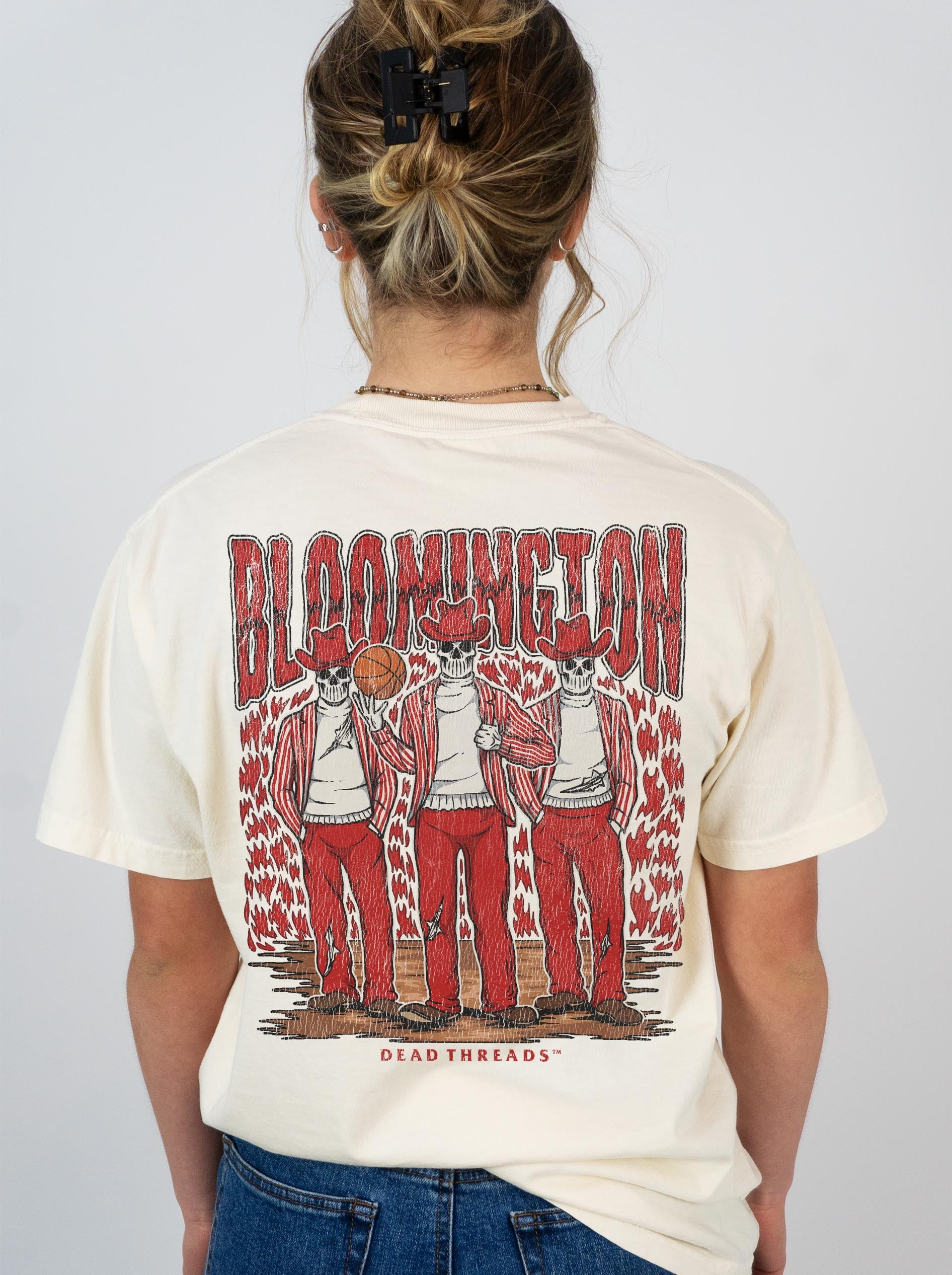 BLOOMINGTON BASKETBALL - “3 SKULL” PREMIUM T - SHIRT – T-Shirt – Dead Threads Apparel