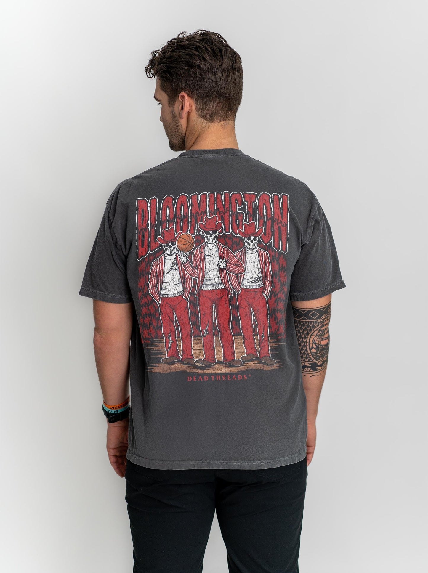 BLOOMINGTON BASKETBALL - “3 SKULL” PREMIUM T - SHIRT – T-Shirt – Dead Threads Apparel