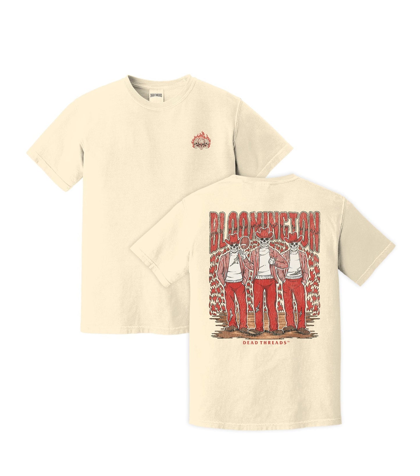 BLOOMINGTON FOOTBALL - “3 SKULL” PREMIUM T - SHIRT – T-Shirt – Dead Threads Apparel